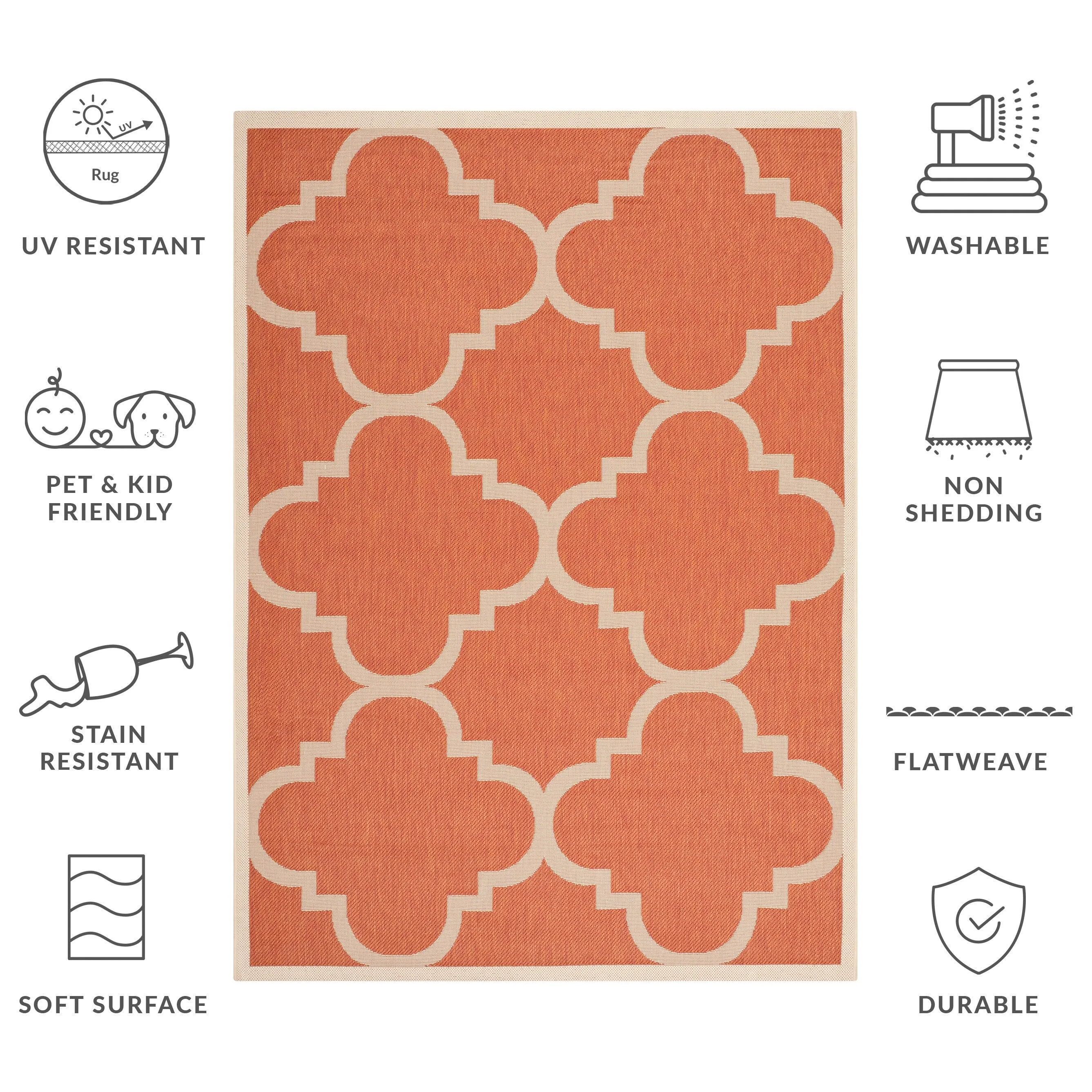 SAFAVIEH Courtyard Hafiza Indoor/ Outdoor Waterproof Patio Backyard Rug
