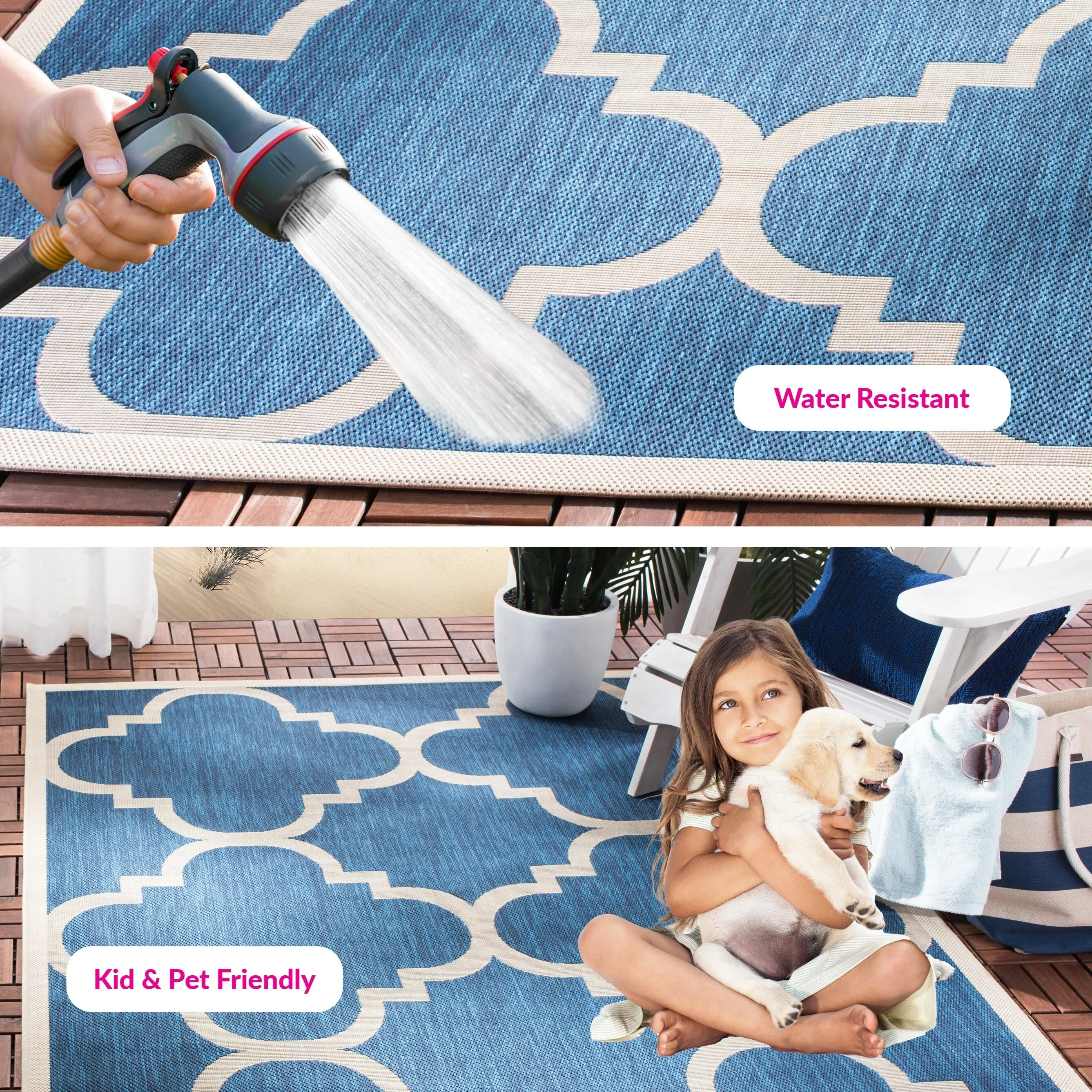 SAFAVIEH Courtyard Hafiza Indoor/ Outdoor Waterproof Patio Backyard Rug