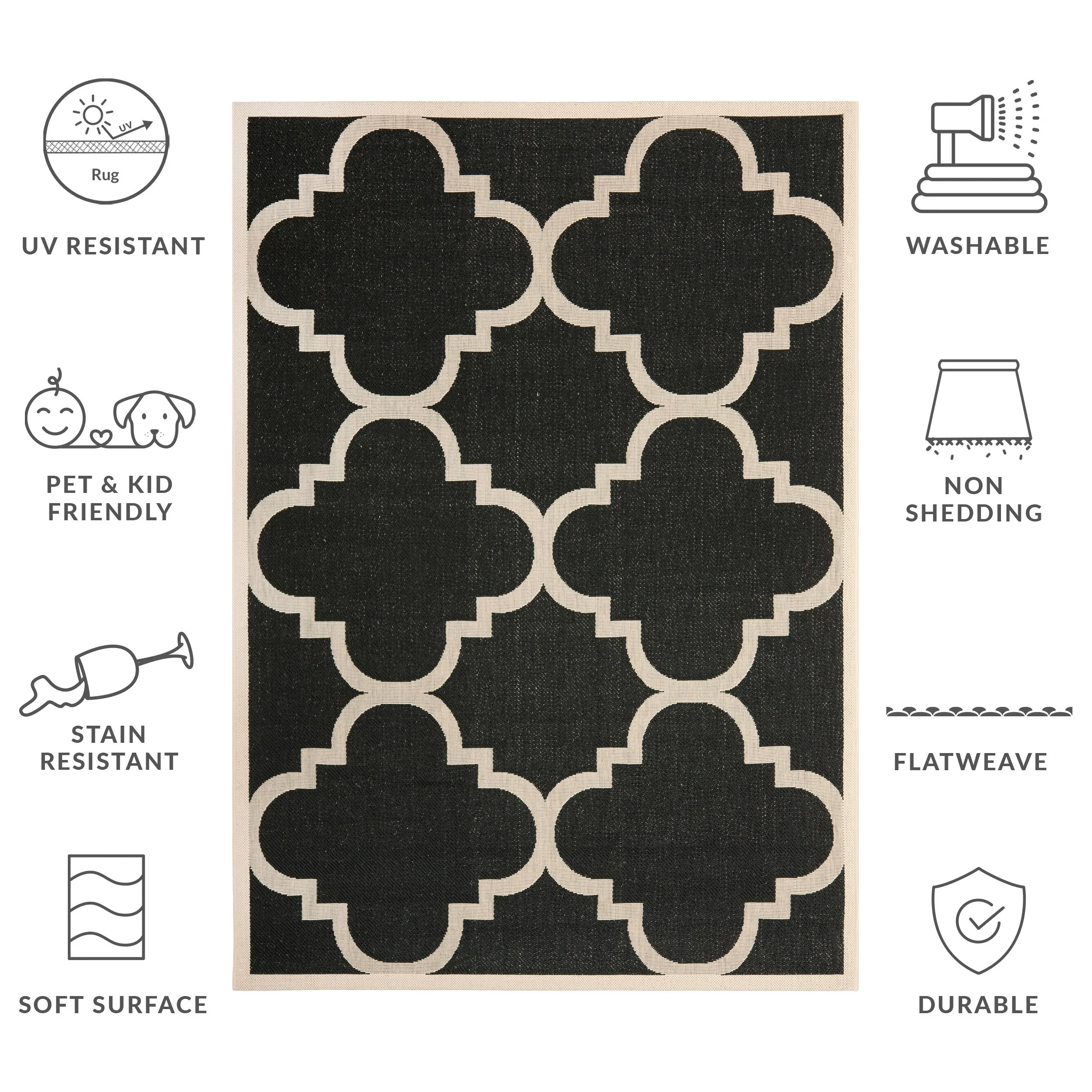 SAFAVIEH Courtyard Hafiza Indoor/ Outdoor Waterproof Patio Backyard Rug