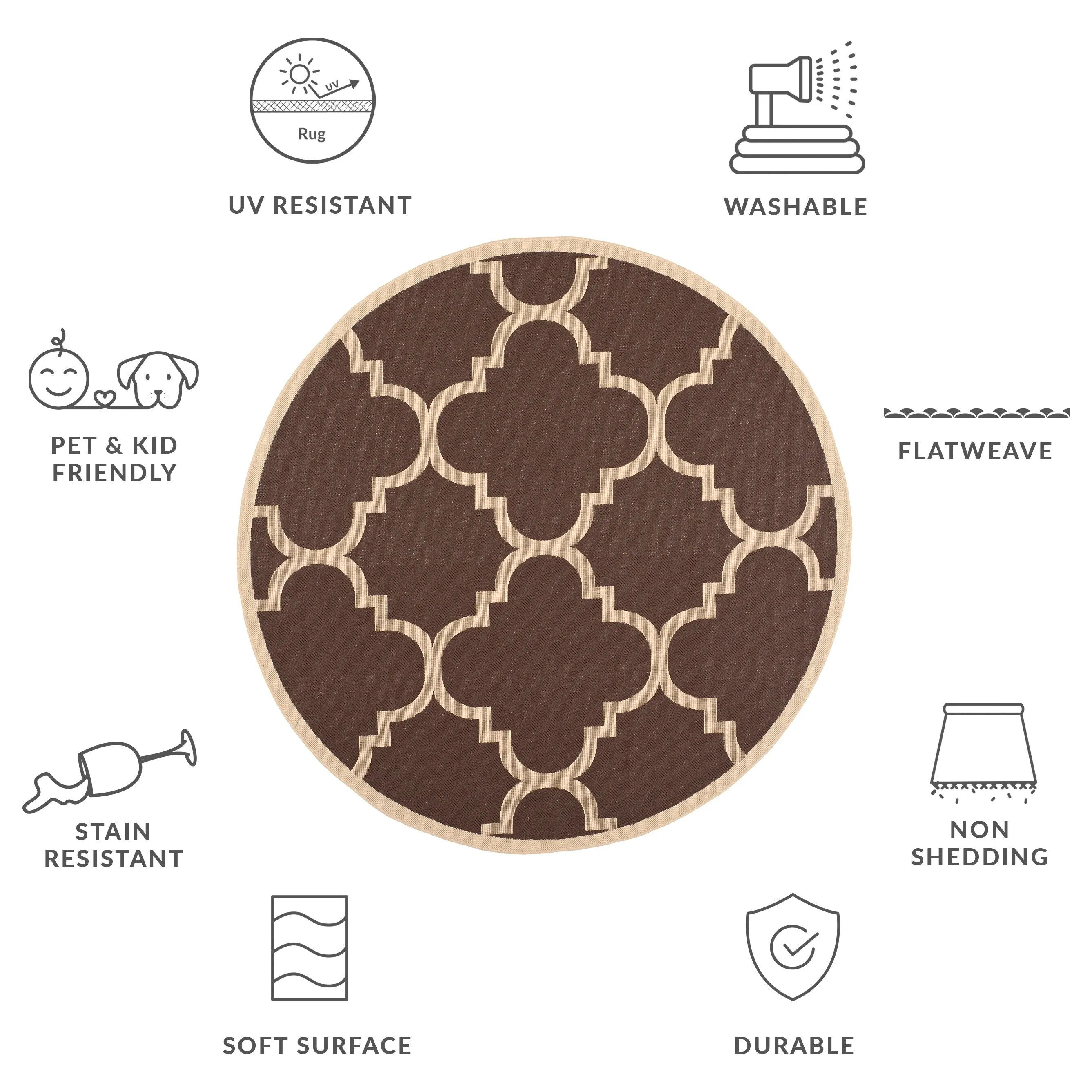 SAFAVIEH Courtyard Hafiza Indoor/ Outdoor Waterproof Patio Backyard Rug