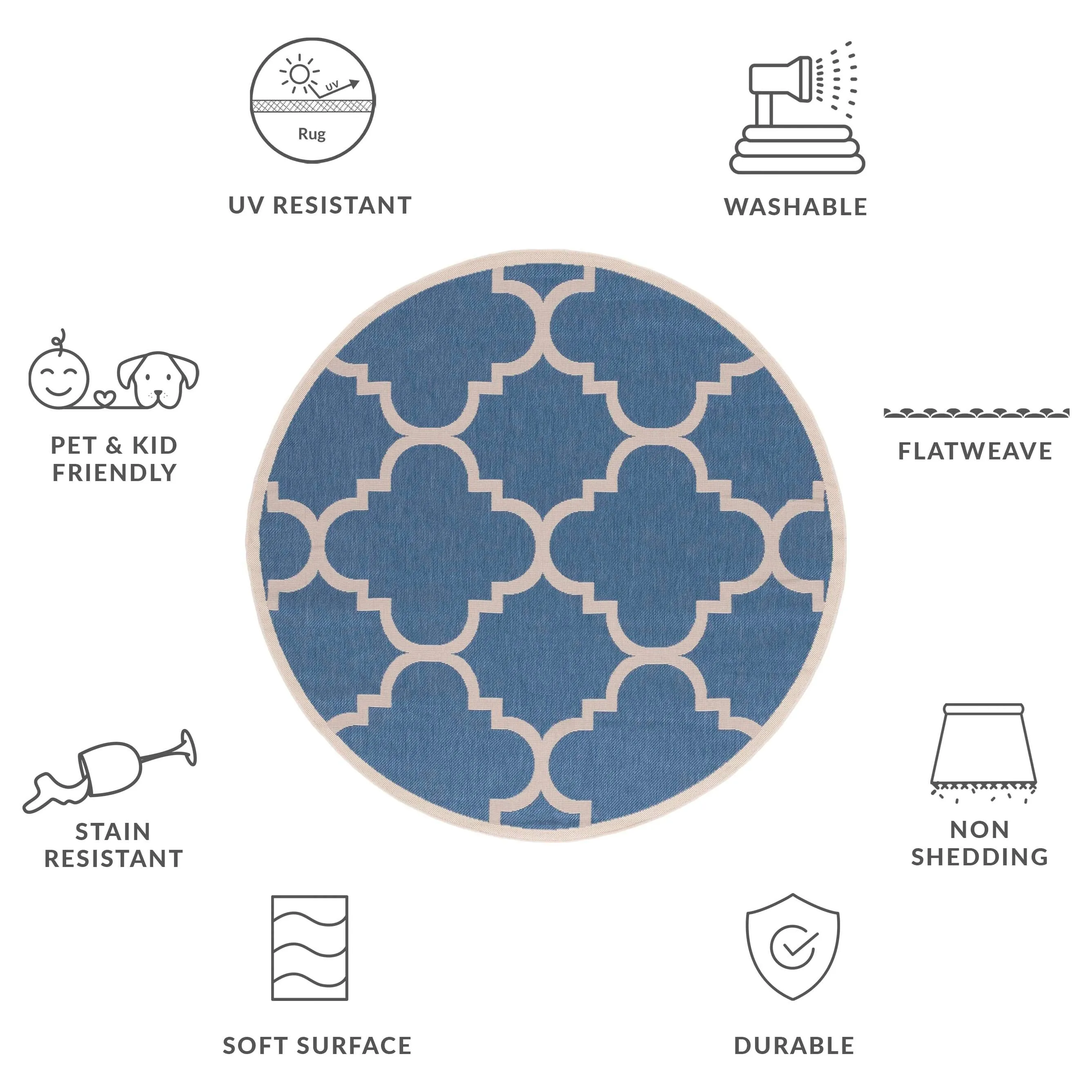 SAFAVIEH Courtyard Hafiza Indoor/ Outdoor Waterproof Patio Backyard Rug