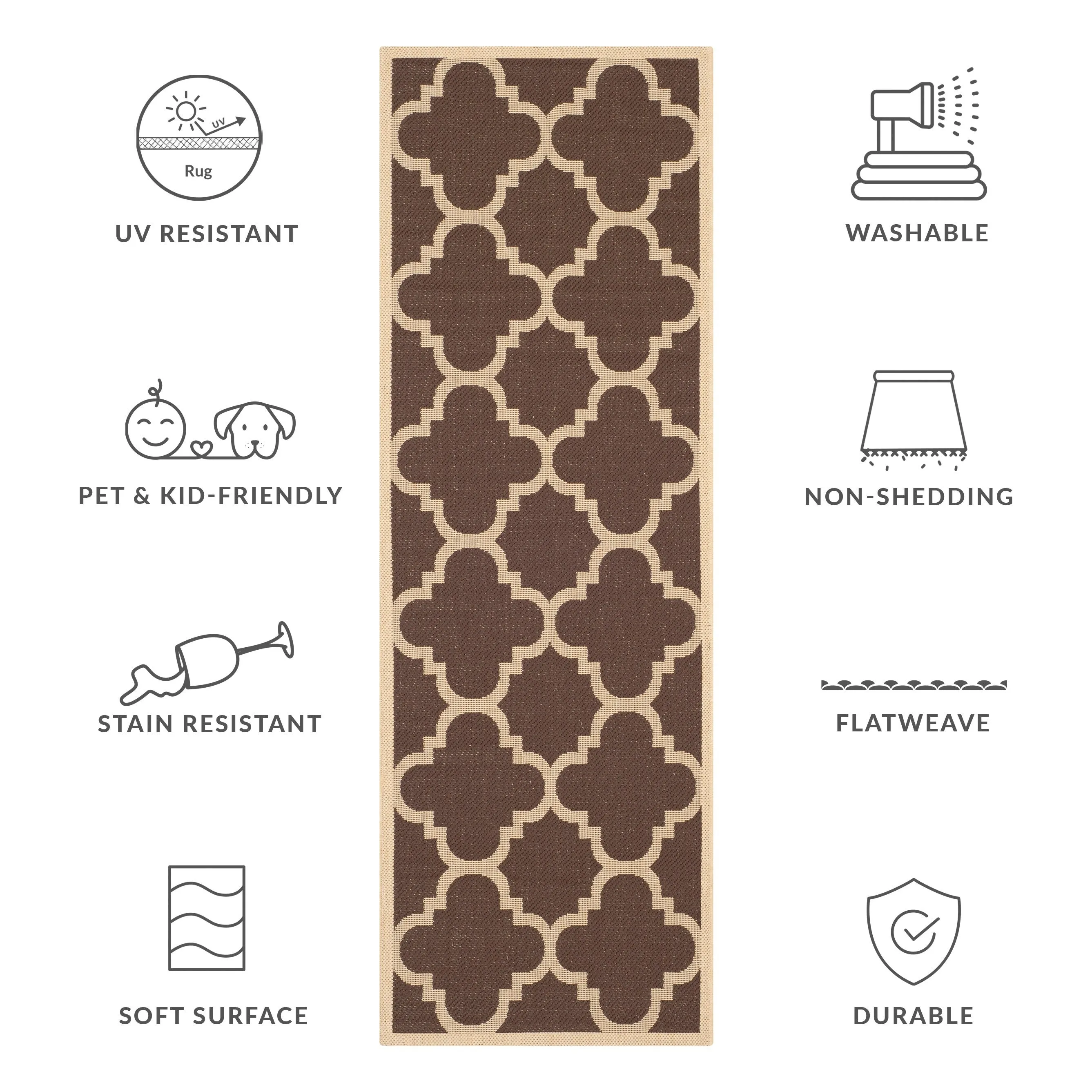 SAFAVIEH Courtyard Hafiza Indoor/ Outdoor Waterproof Patio Backyard Rug