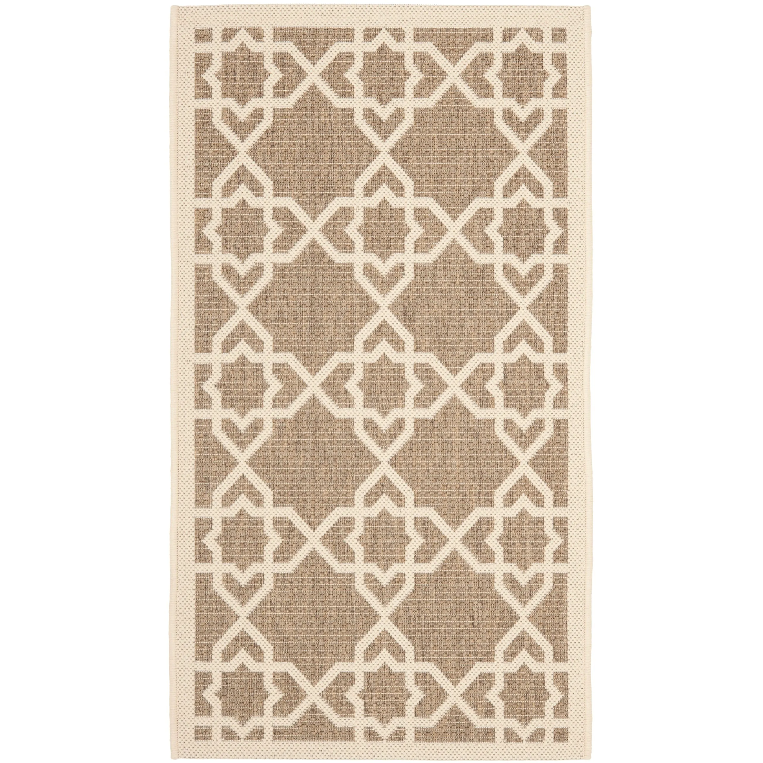 SAFAVIEH Courtyard Hanifa Trellis Indoor/ Outdoor Waterproof Patio Backyard Rug