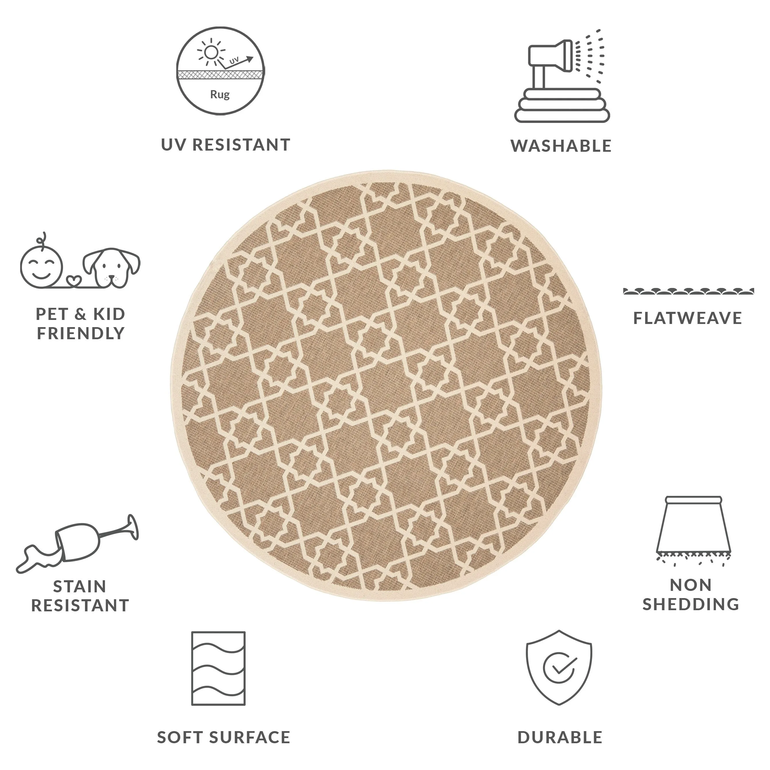 SAFAVIEH Courtyard Hanifa Trellis Indoor/ Outdoor Waterproof Patio Backyard Rug