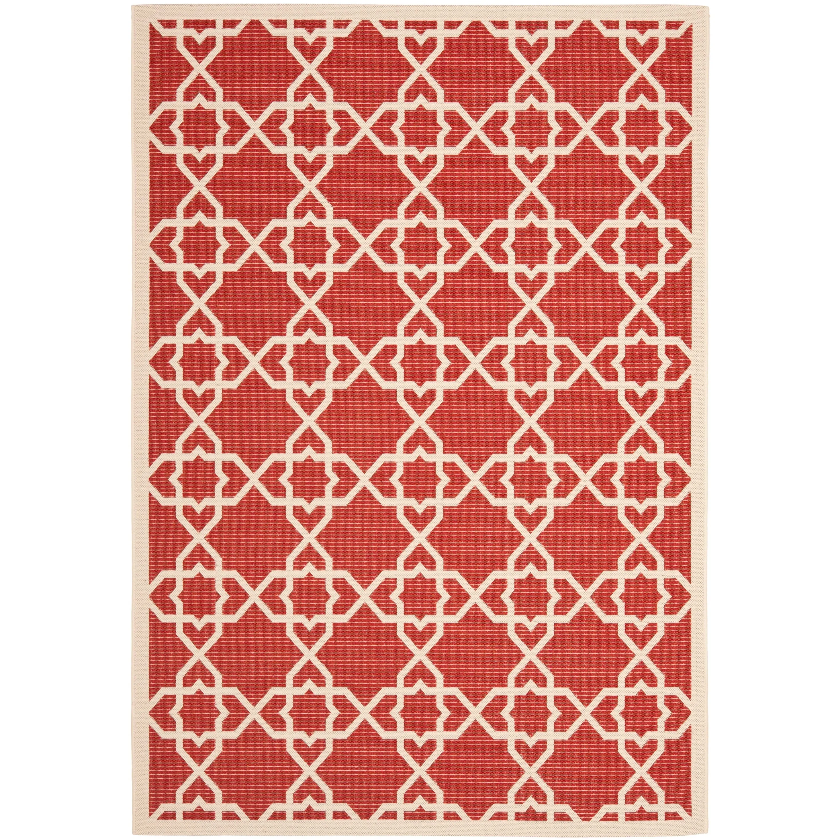 SAFAVIEH Courtyard Hanifa Trellis Indoor/ Outdoor Waterproof Patio Backyard Rug