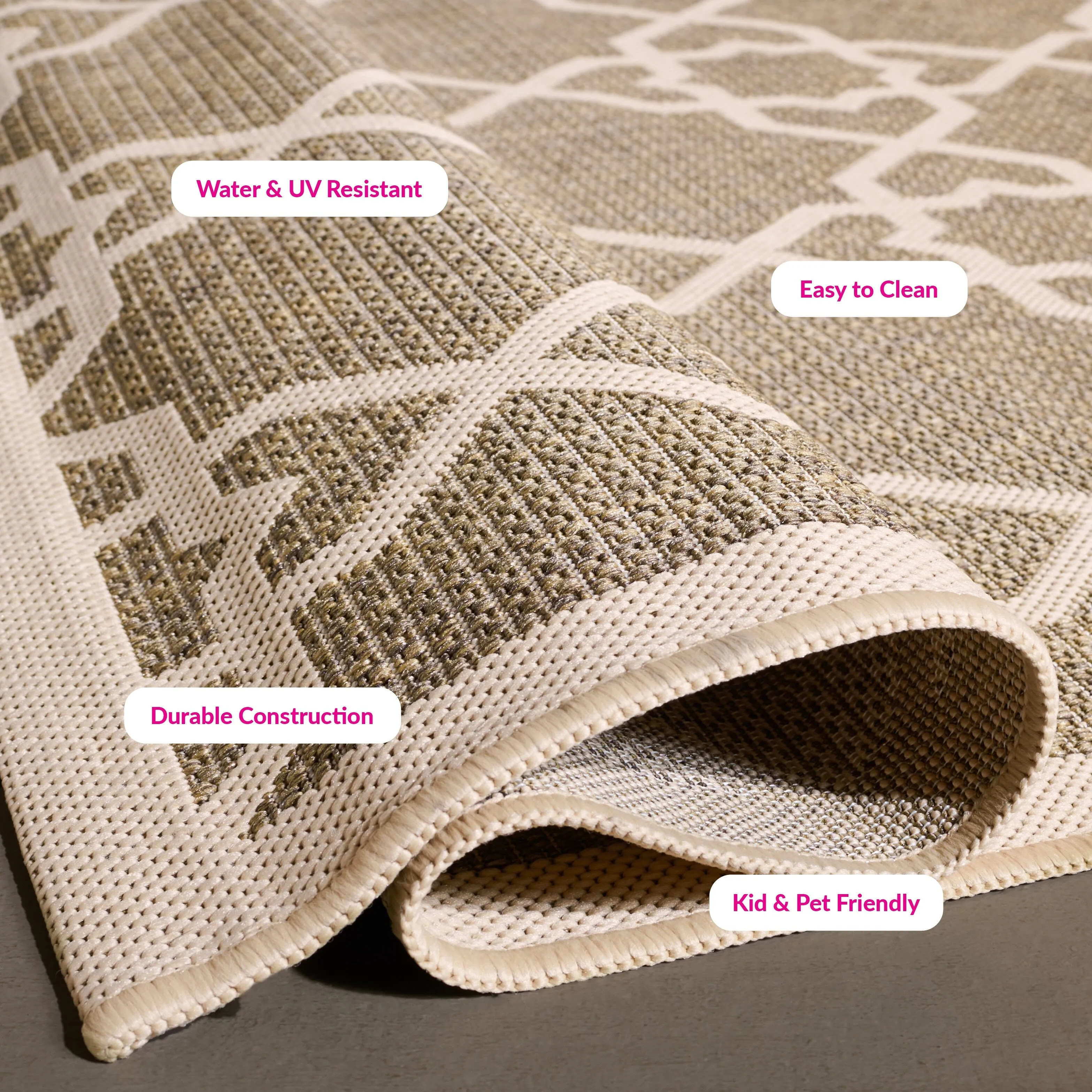 SAFAVIEH Courtyard Hanifa Trellis Indoor/ Outdoor Waterproof Patio Backyard Rug