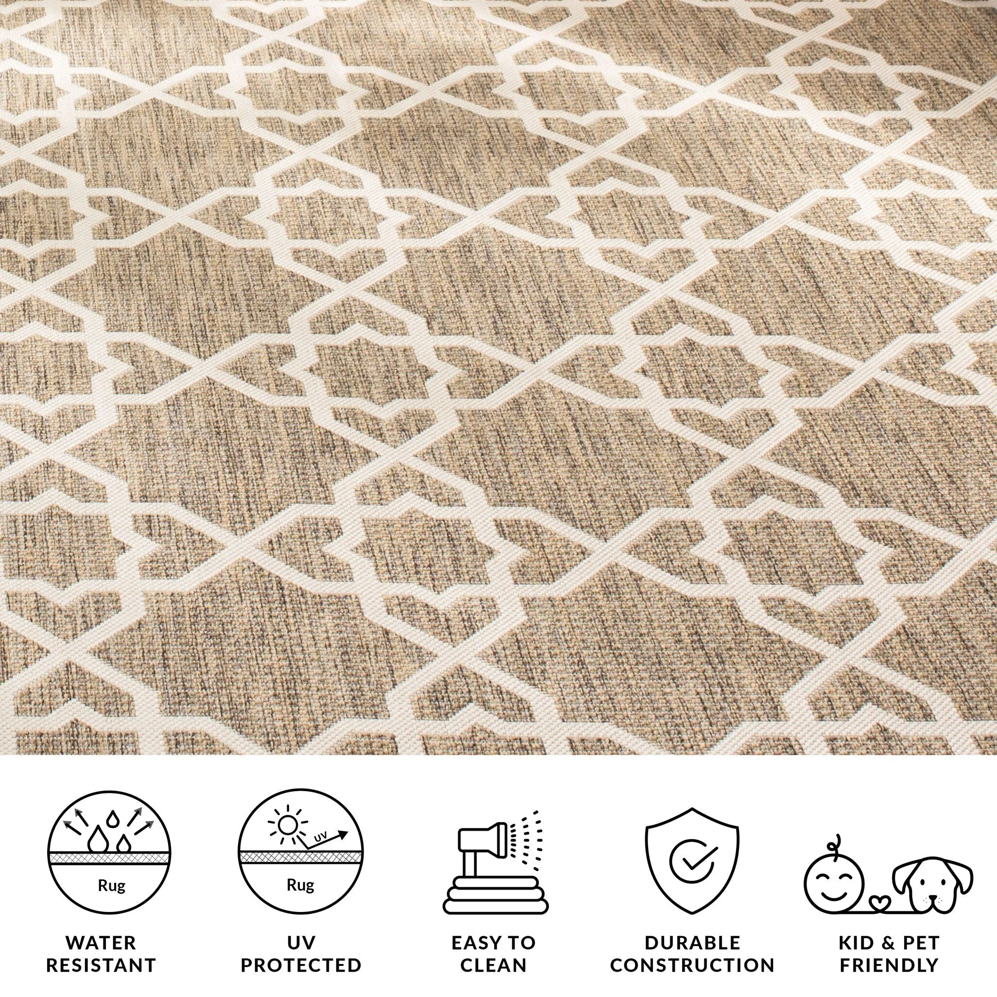 SAFAVIEH Courtyard Hanifa Trellis Indoor/ Outdoor Waterproof Patio Backyard Rug