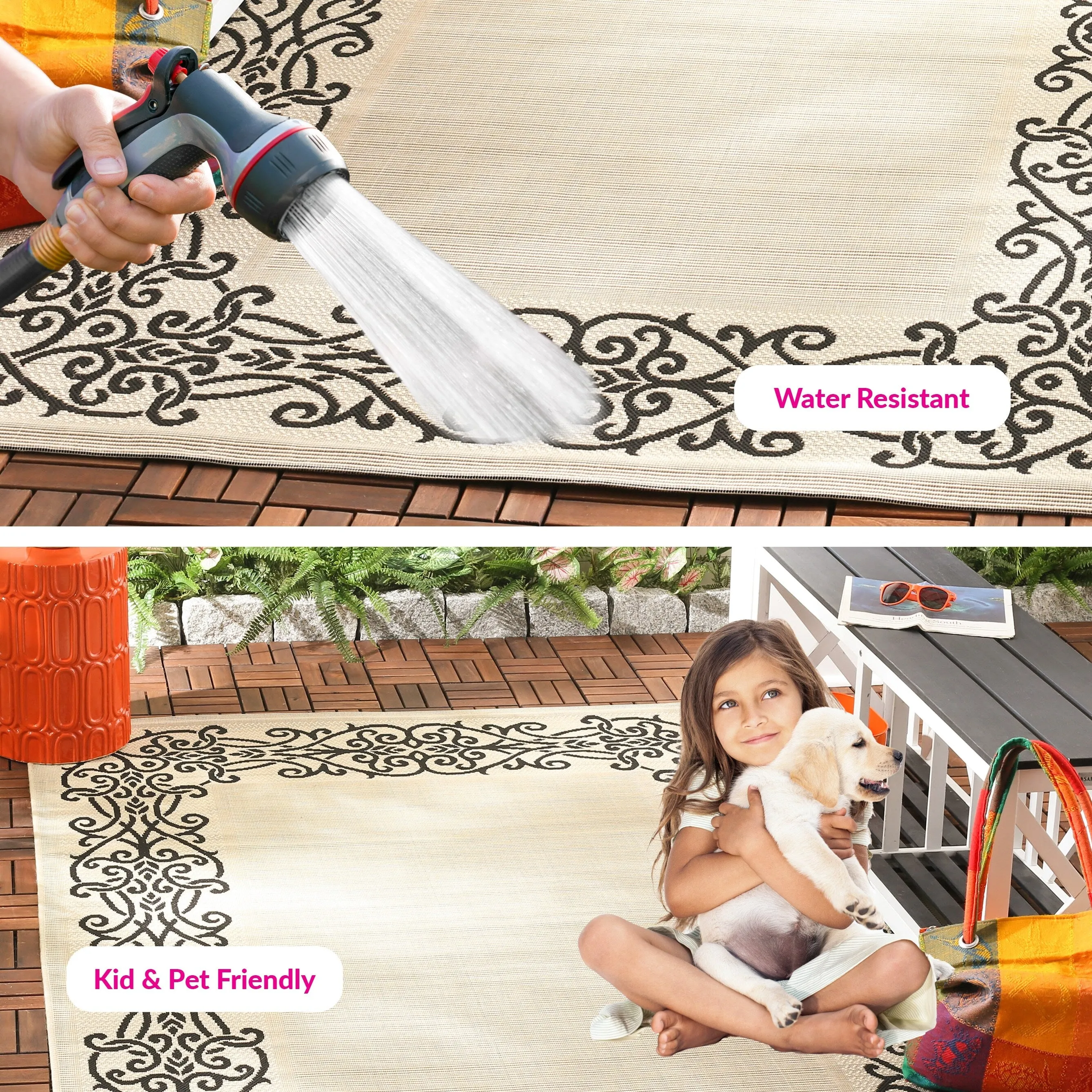 SAFAVIEH Courtyard Ikerne Waterproof Patio Backyard Rug