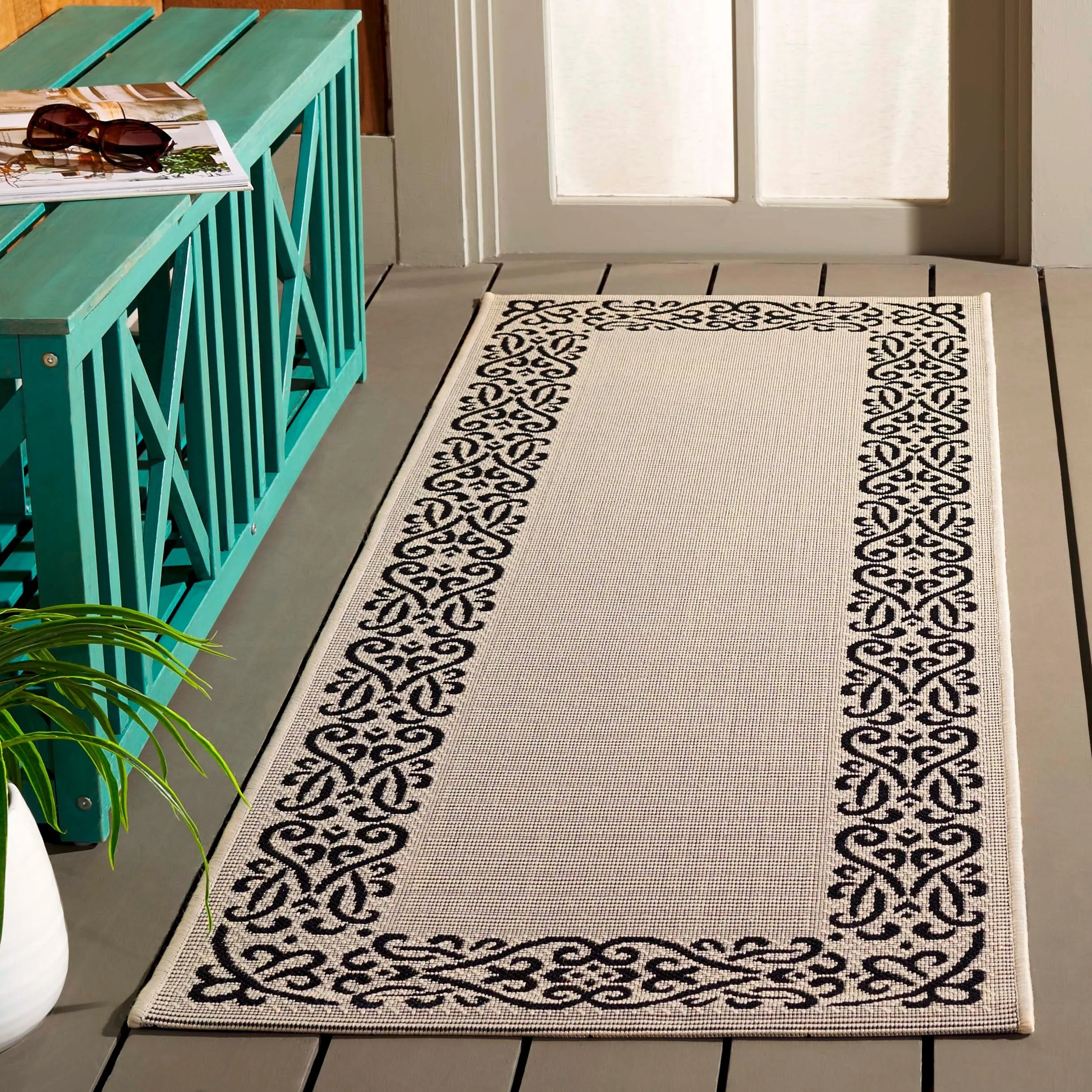 SAFAVIEH Courtyard Ikerne Waterproof Patio Backyard Rug