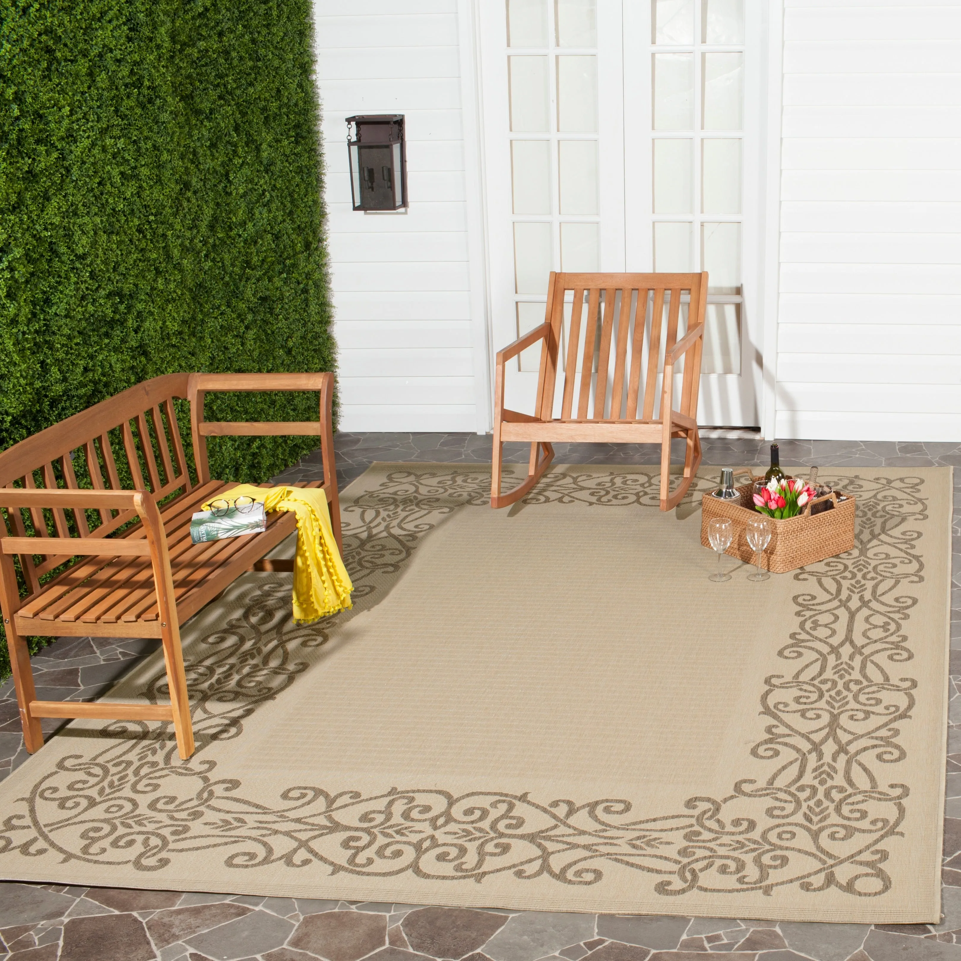 SAFAVIEH Courtyard Ikerne Waterproof Patio Backyard Rug