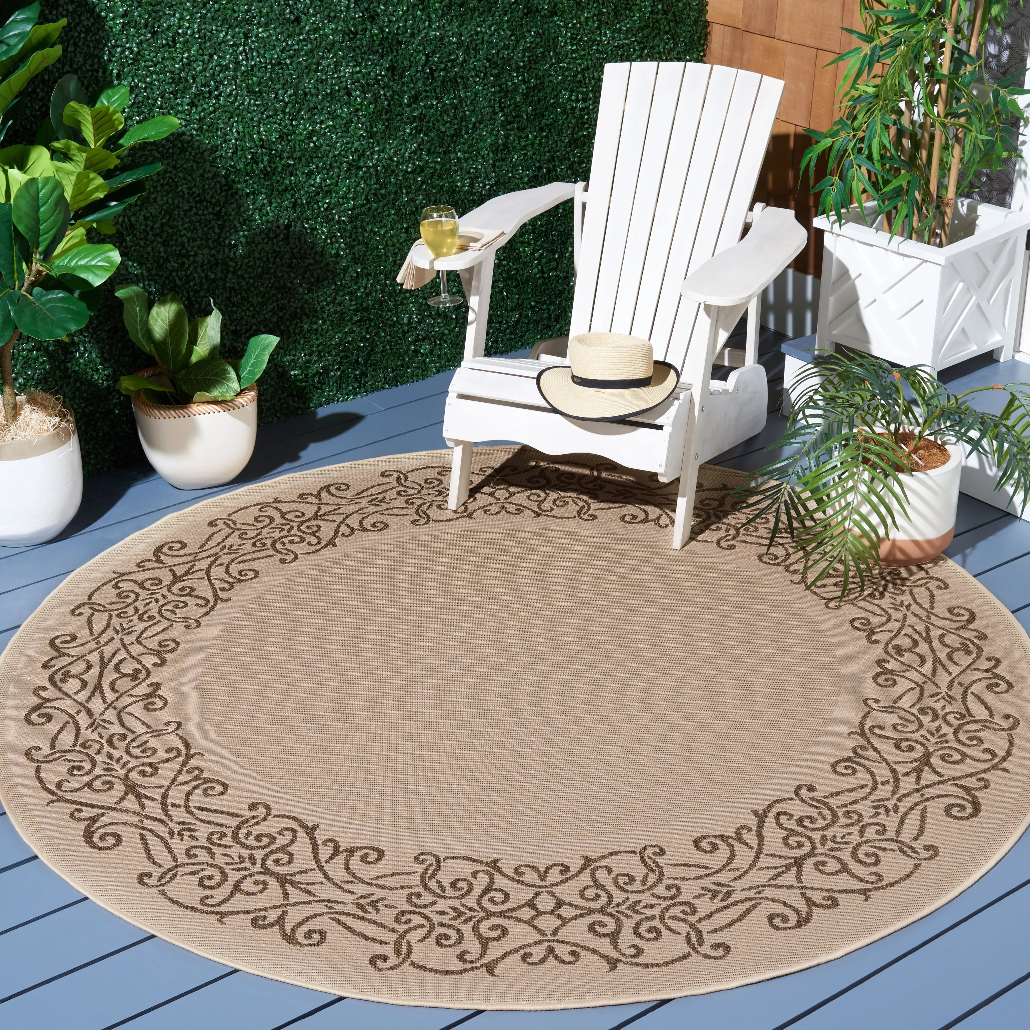 SAFAVIEH Courtyard Ikerne Waterproof Patio Backyard Rug