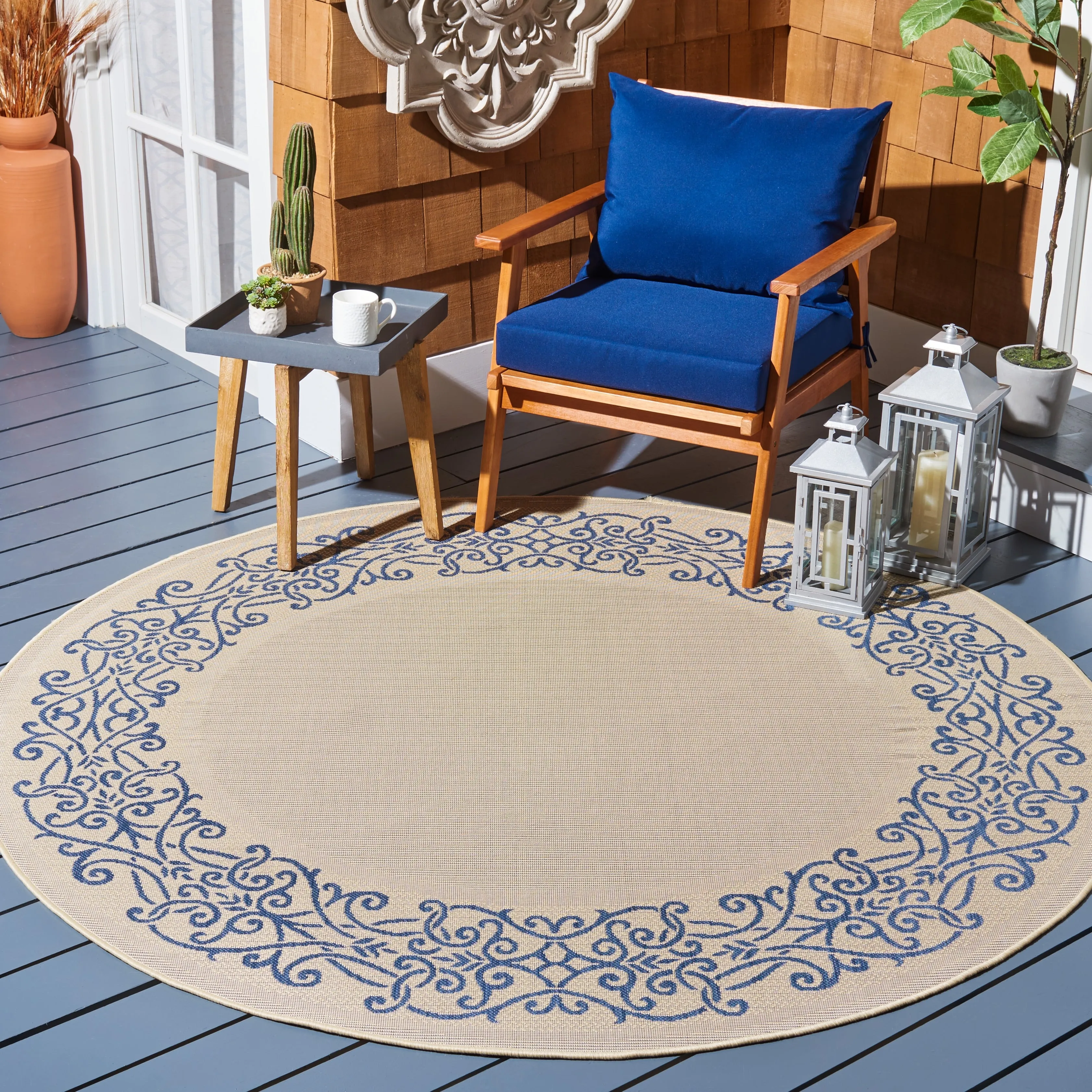 SAFAVIEH Courtyard Ikerne Waterproof Patio Backyard Rug