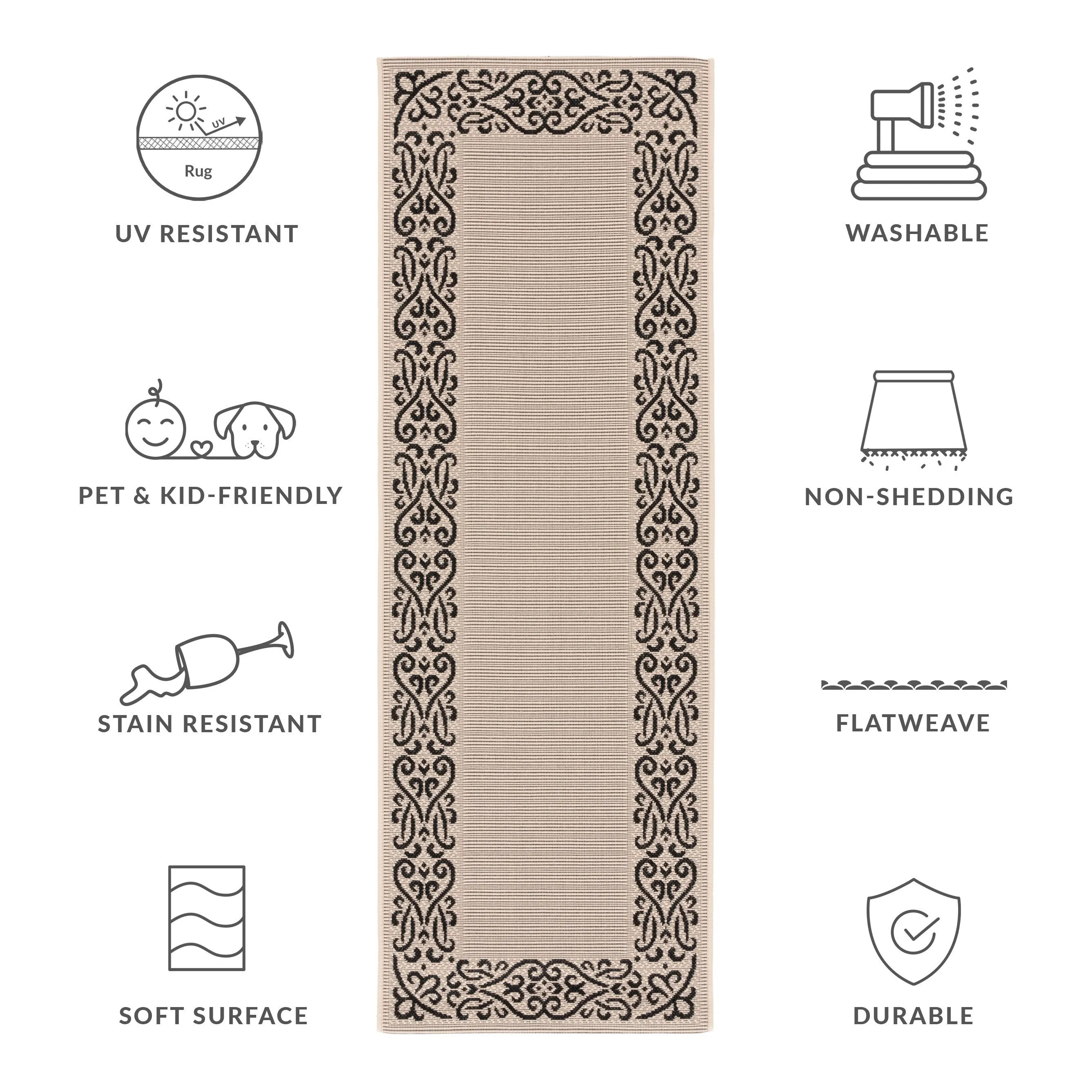 SAFAVIEH Courtyard Ikerne Waterproof Patio Backyard Rug