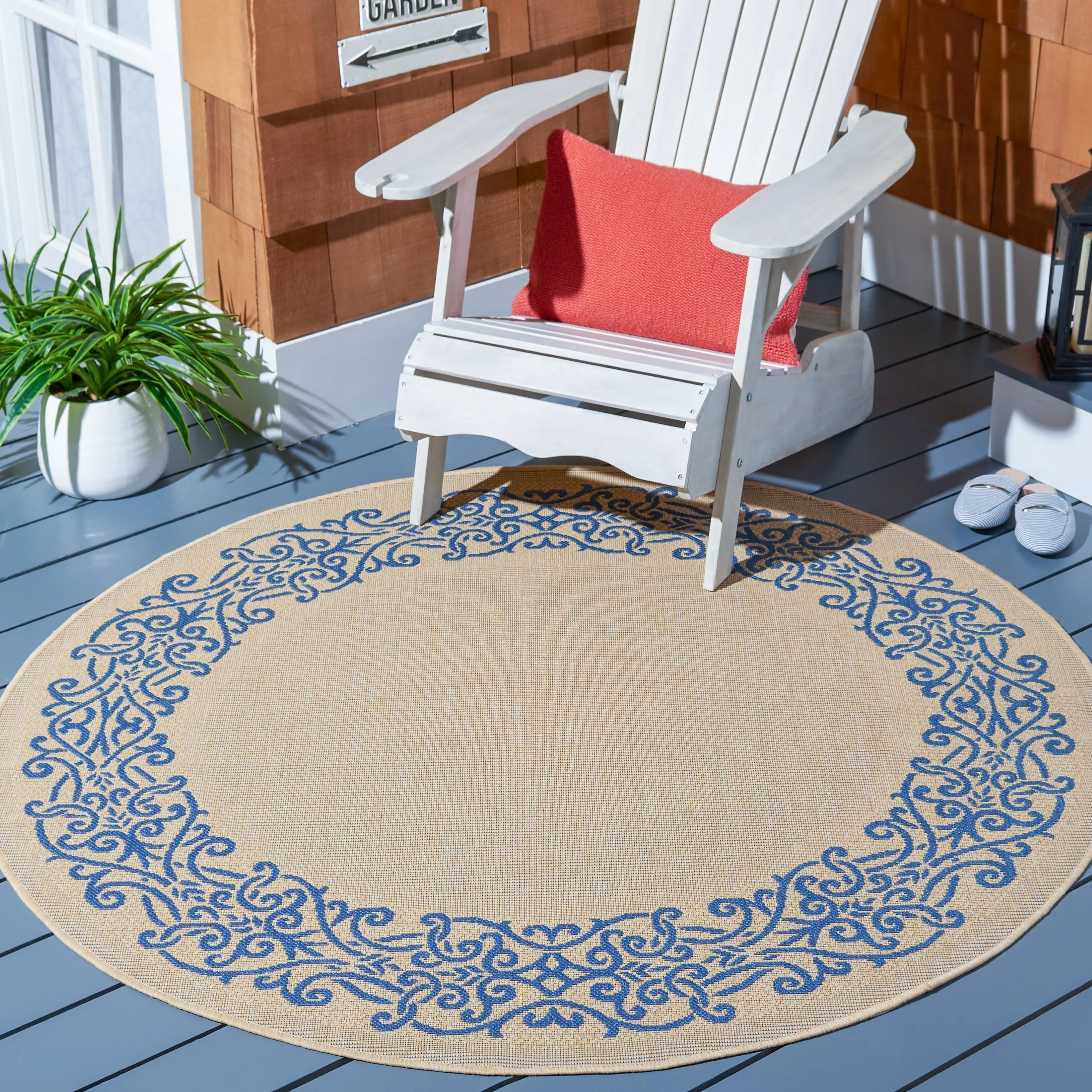 SAFAVIEH Courtyard Ikerne Waterproof Patio Backyard Rug