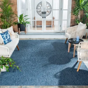 SAFAVIEH Courtyard Janyce Indoor/Outdoor Waterproof Patio Rug - Navy/Navy - 8' x 11'