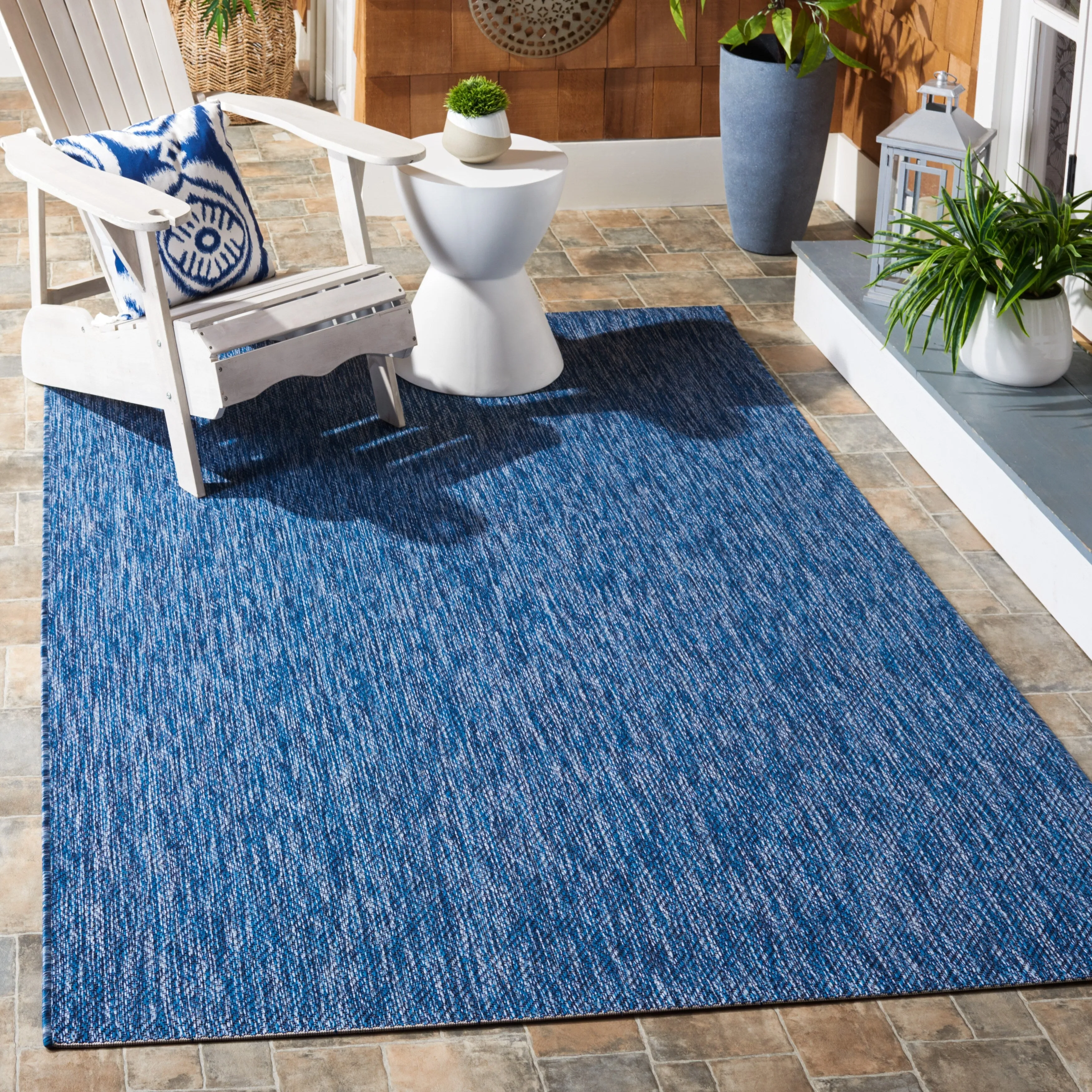 SAFAVIEH Courtyard Janyce Indoor/Outdoor Waterproof Patio Rug - Navy/Navy - 8' x 11'