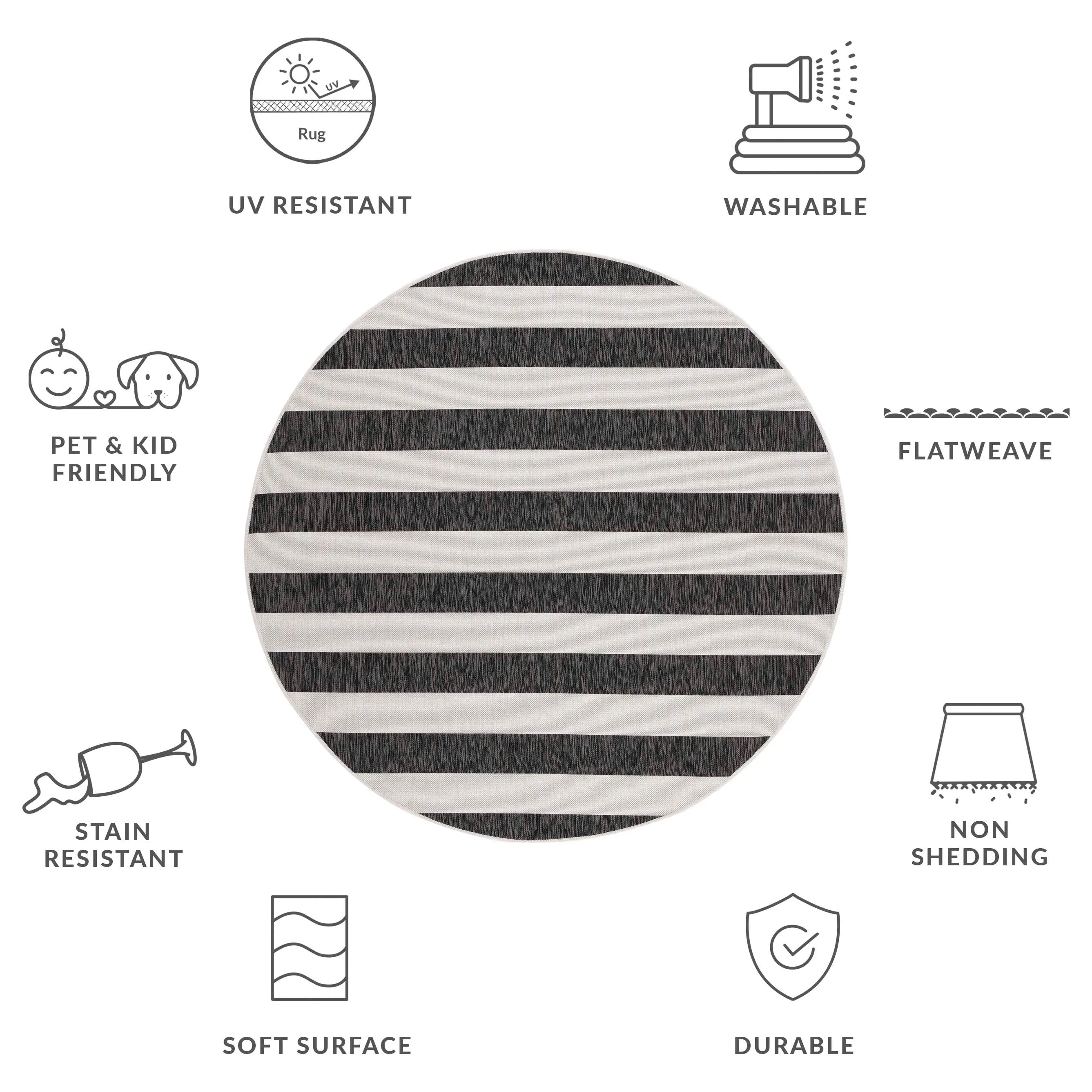 SAFAVIEH Courtyard Jetje Indoor/ Outdoor Waterproof Backyard Patio Rug
