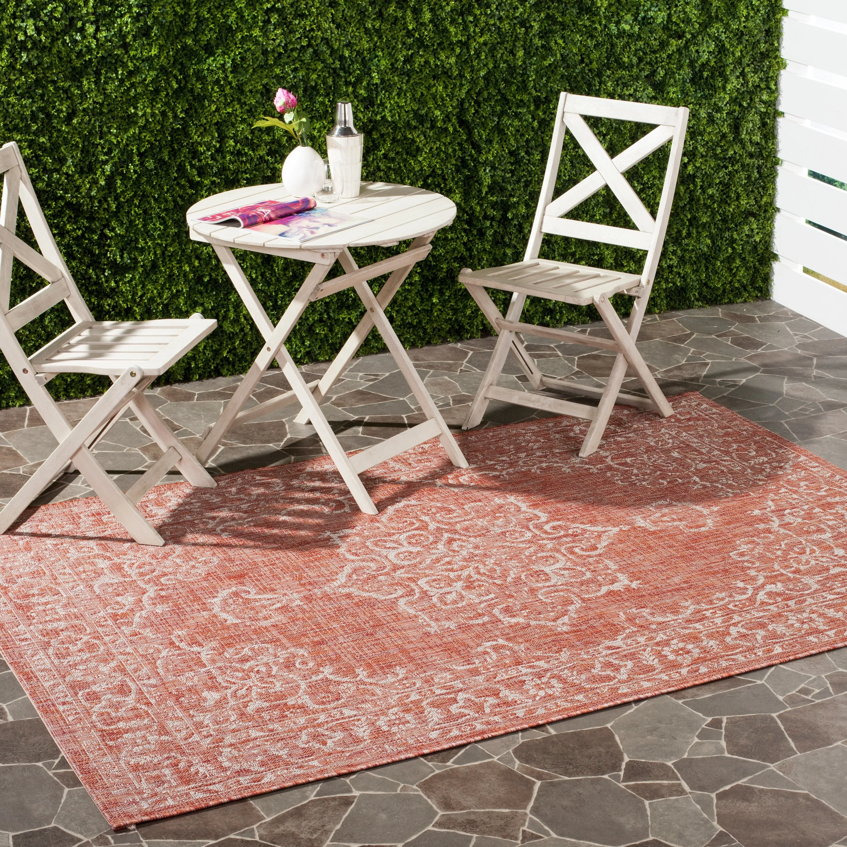 SAFAVIEH Courtyard Karolyn Medallion Indoor/ Outdoor Waterproof Patio Backyard Rug