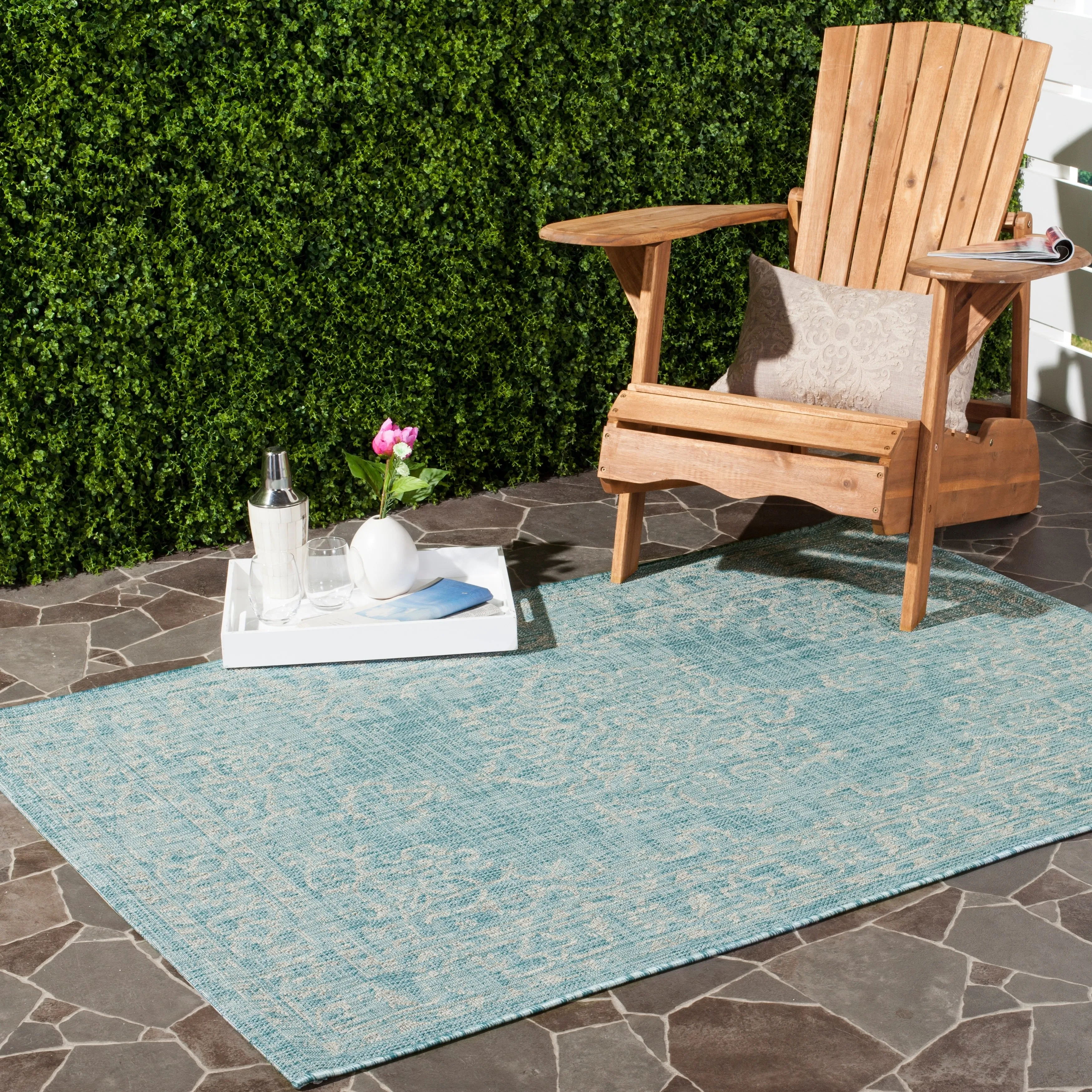 SAFAVIEH Courtyard Karolyn Medallion Indoor/ Outdoor Waterproof Patio Backyard Rug