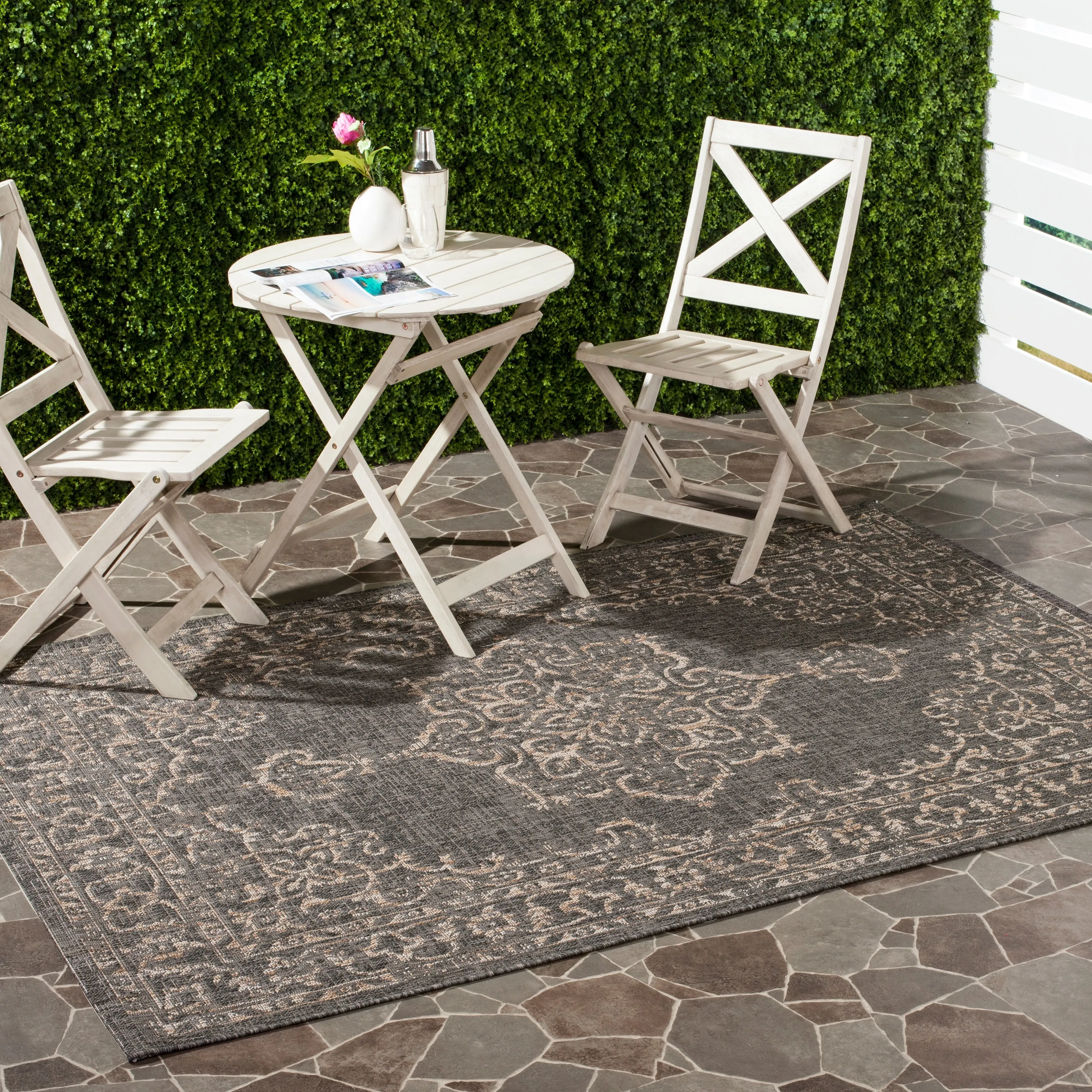 SAFAVIEH Courtyard Karolyn Medallion Indoor/ Outdoor Waterproof Patio Backyard Rug