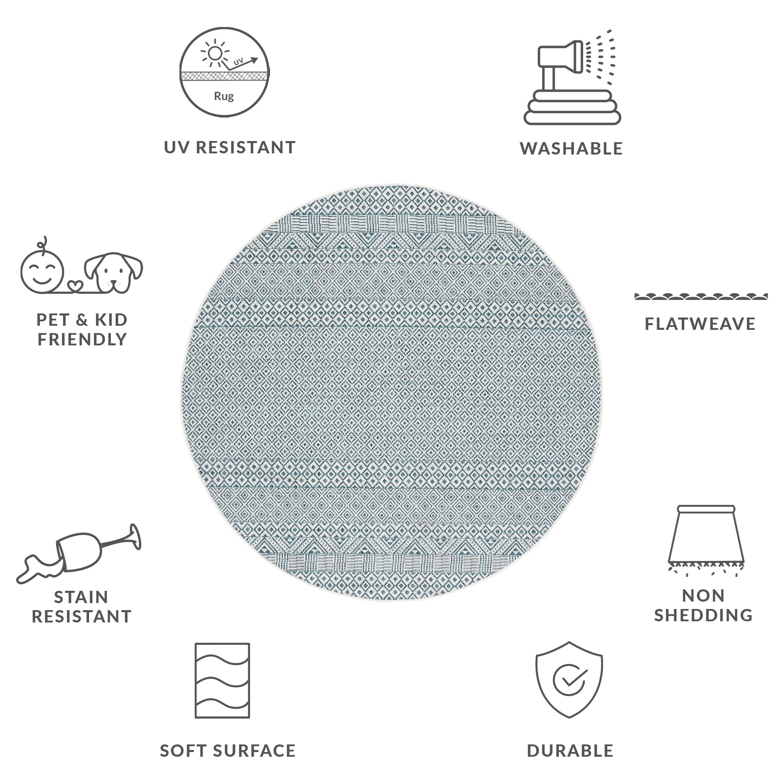 SAFAVIEH Courtyard Leonara Indoor/Outdoor Waterproof Patio Backyard Rug