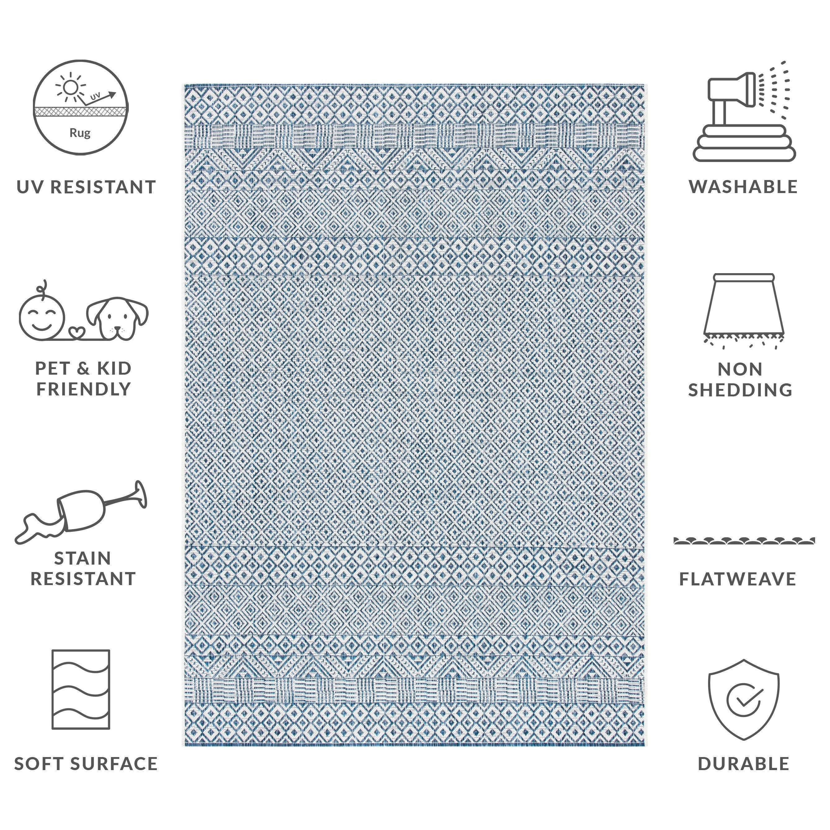 SAFAVIEH Courtyard Leonara Indoor/Outdoor Waterproof Patio Backyard Rug