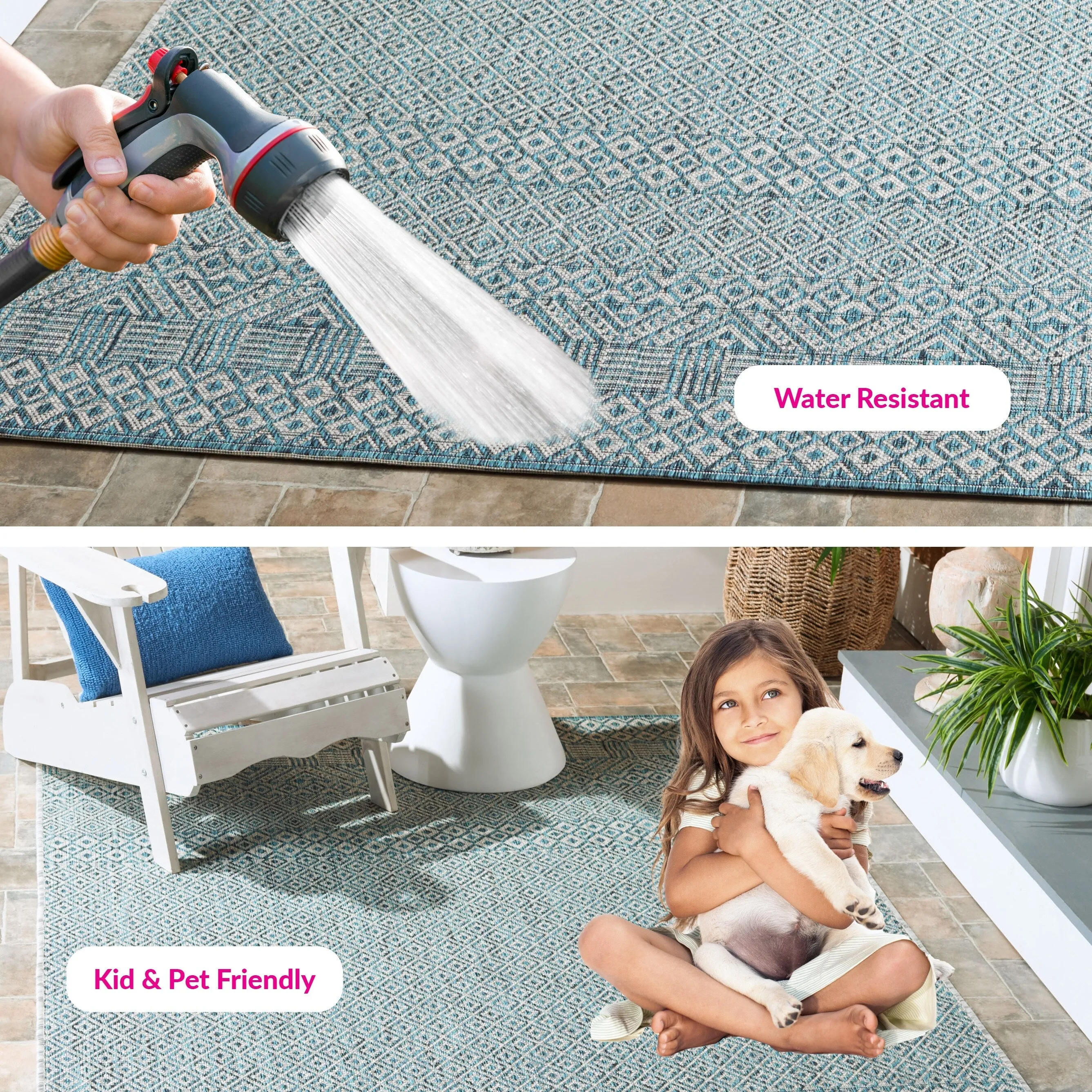 SAFAVIEH Courtyard Leonara Indoor/Outdoor Waterproof Patio Backyard Rug