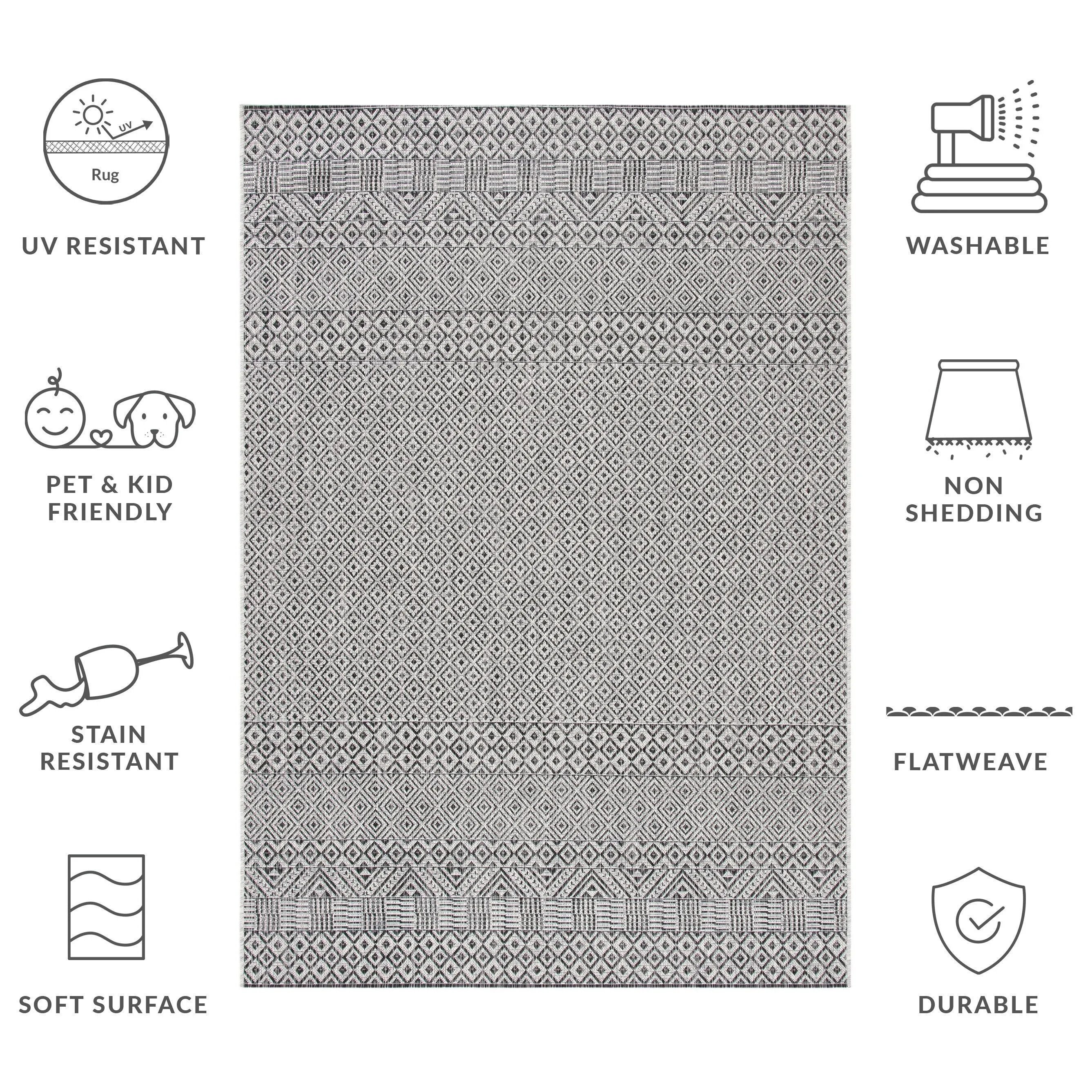SAFAVIEH Courtyard Leonara Indoor/Outdoor Waterproof Patio Backyard Rug