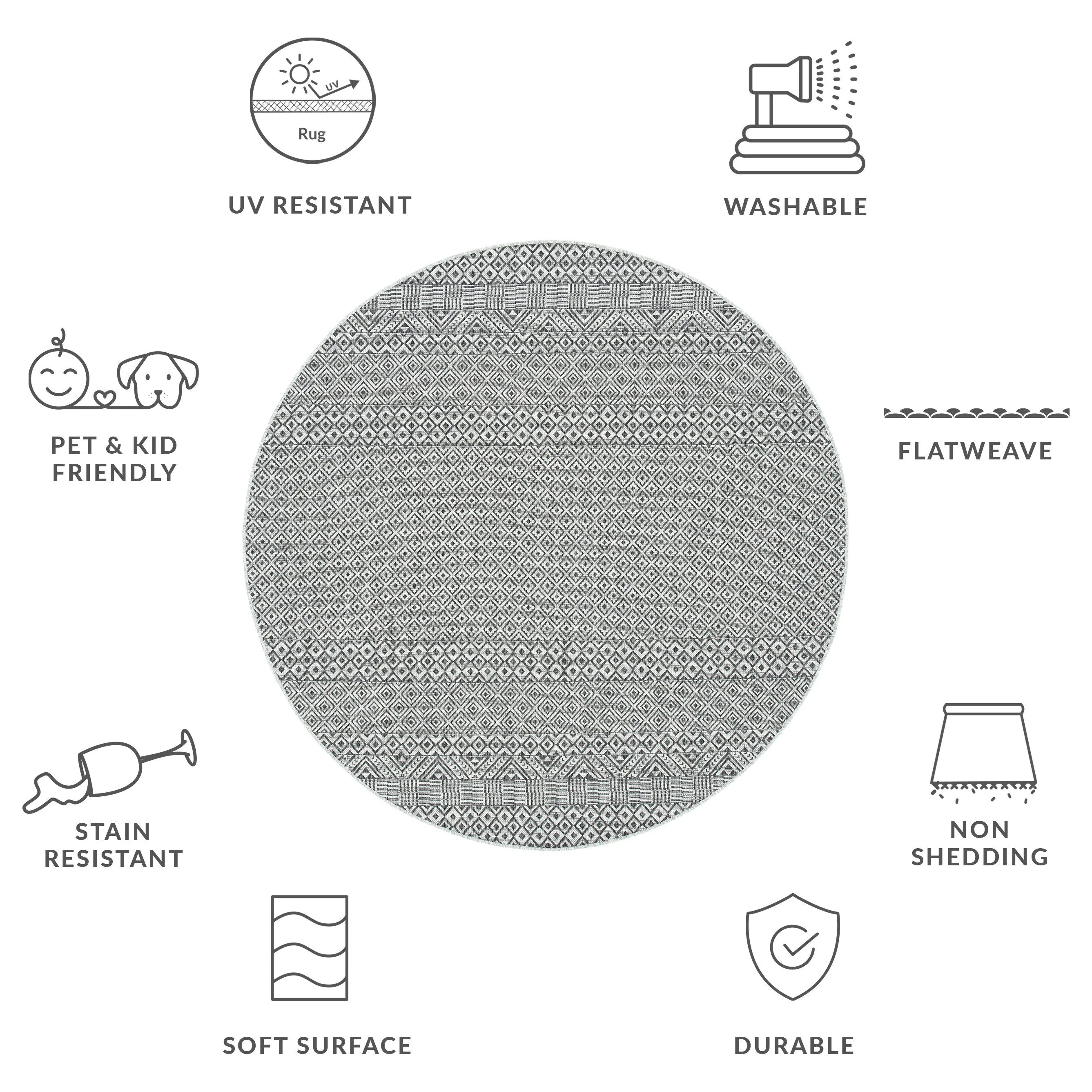SAFAVIEH Courtyard Leonara Indoor/Outdoor Waterproof Patio Backyard Rug