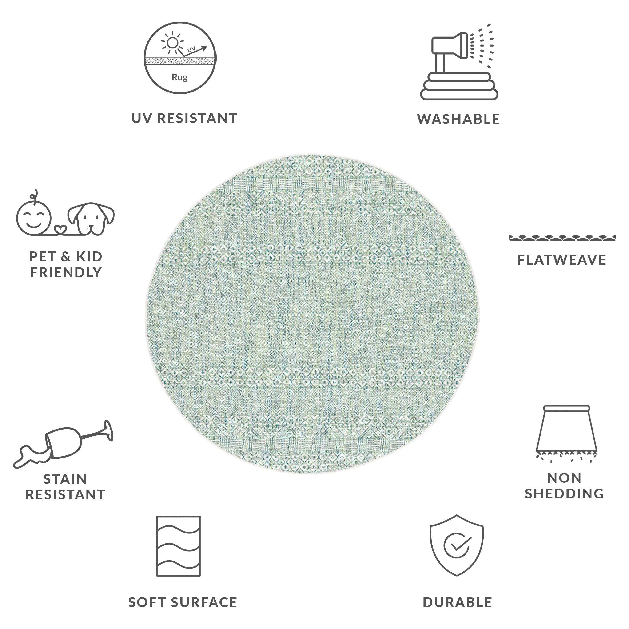 SAFAVIEH Courtyard Leonara Indoor/Outdoor Waterproof Patio Backyard Rug