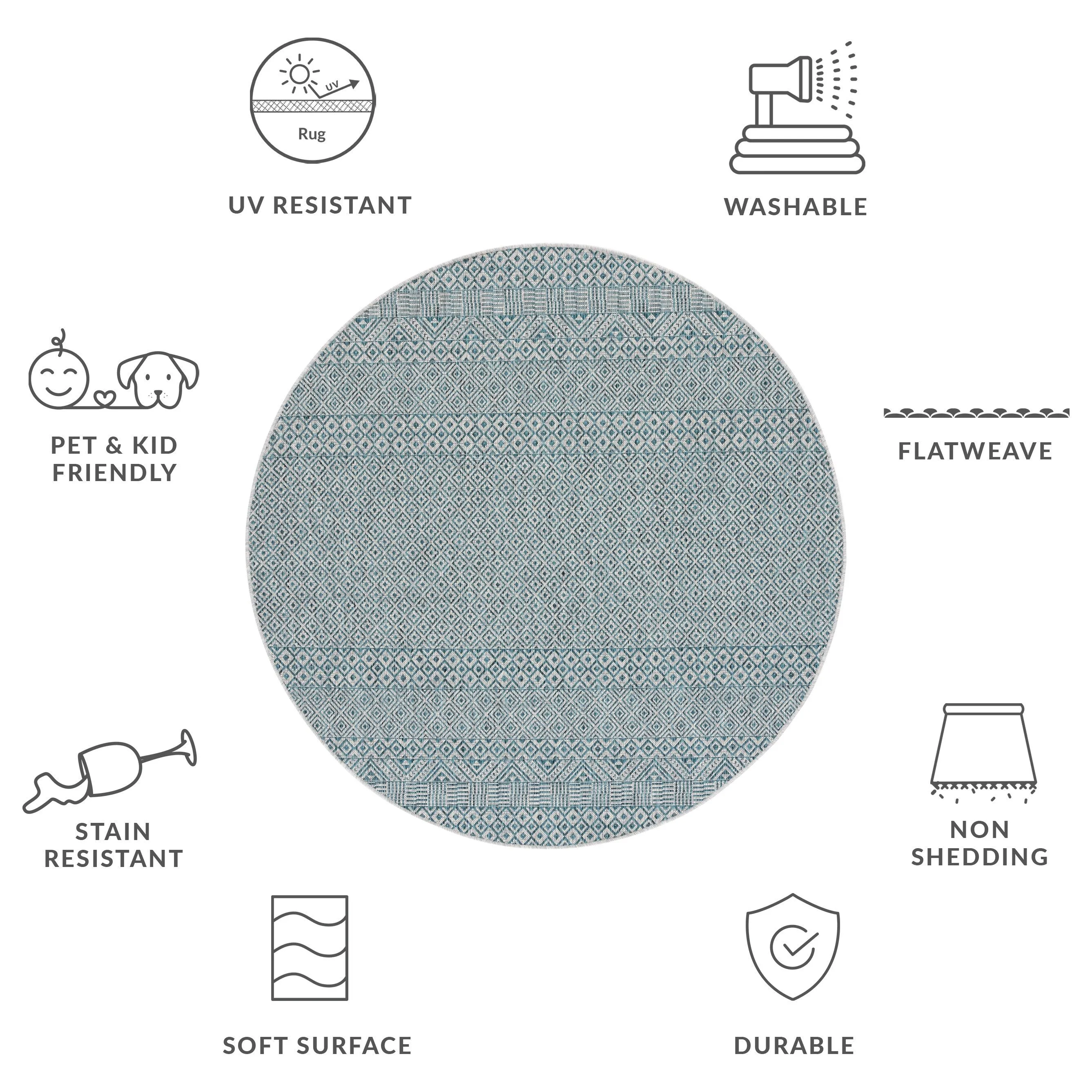 SAFAVIEH Courtyard Leonara Indoor/Outdoor Waterproof Patio Backyard Rug