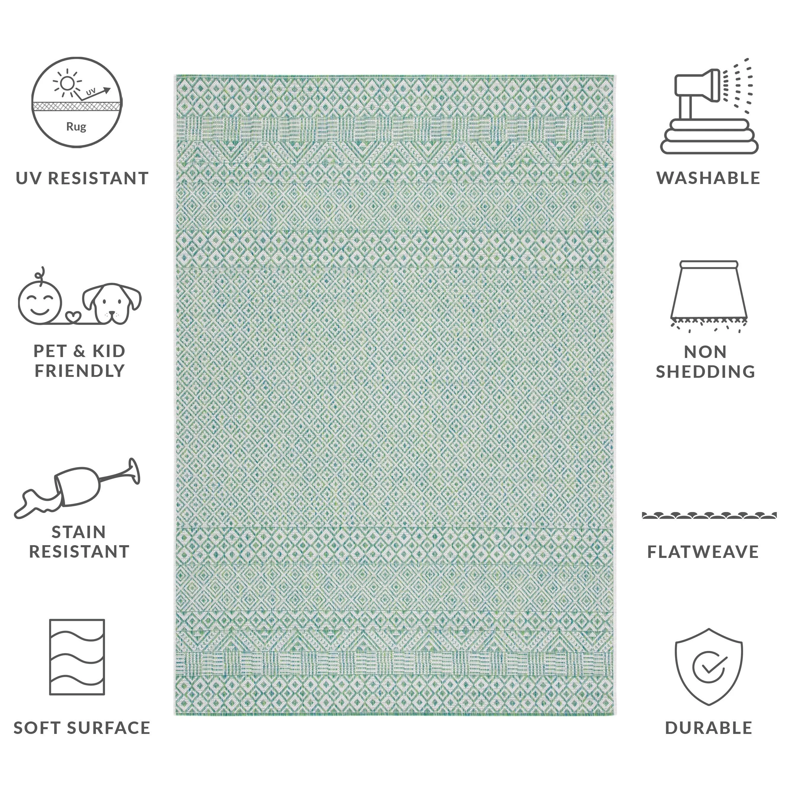 SAFAVIEH Courtyard Leonara Indoor/Outdoor Waterproof Patio Backyard Rug