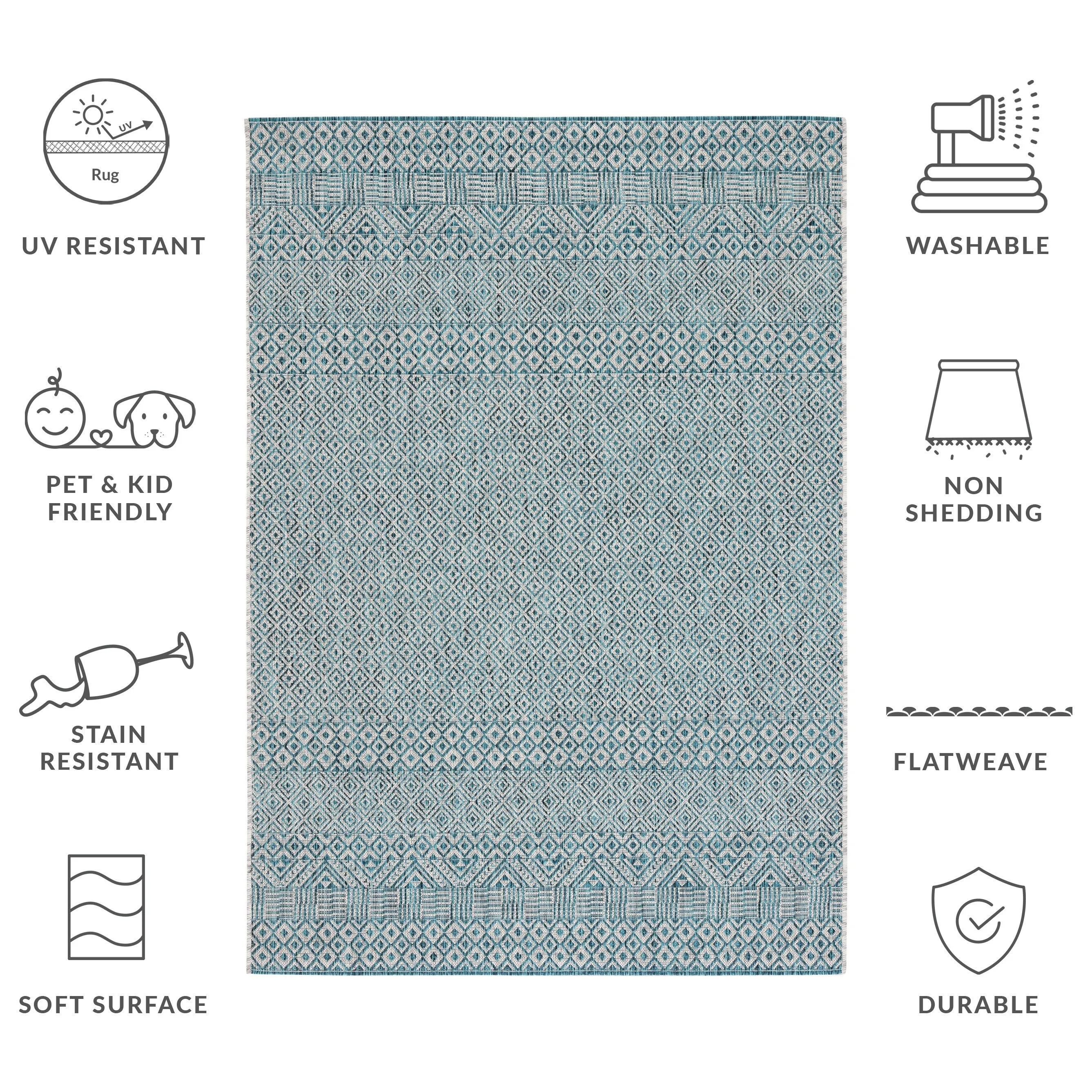 SAFAVIEH Courtyard Leonara Indoor/Outdoor Waterproof Patio Backyard Rug