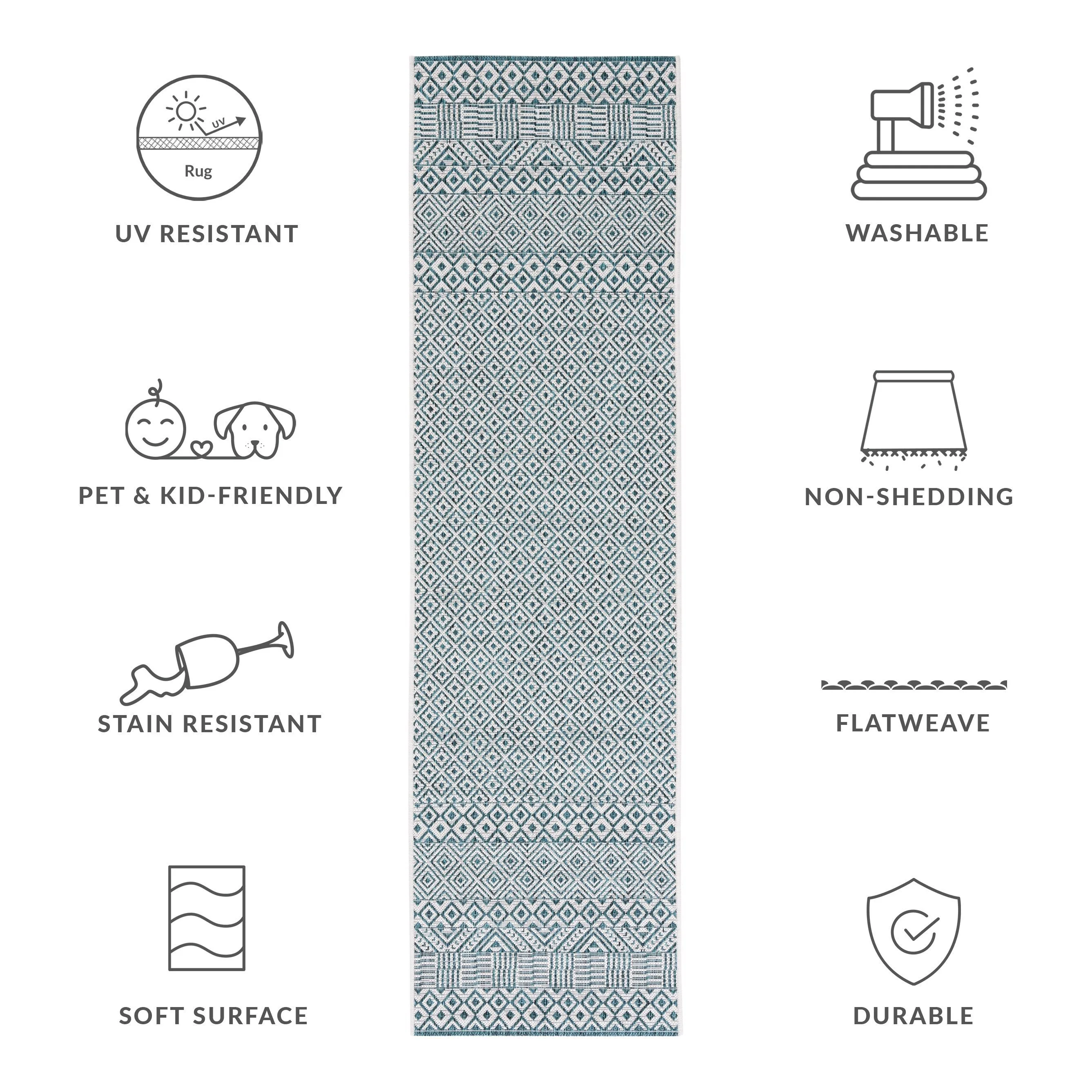 SAFAVIEH Courtyard Leonara Indoor/Outdoor Waterproof Patio Backyard Rug
