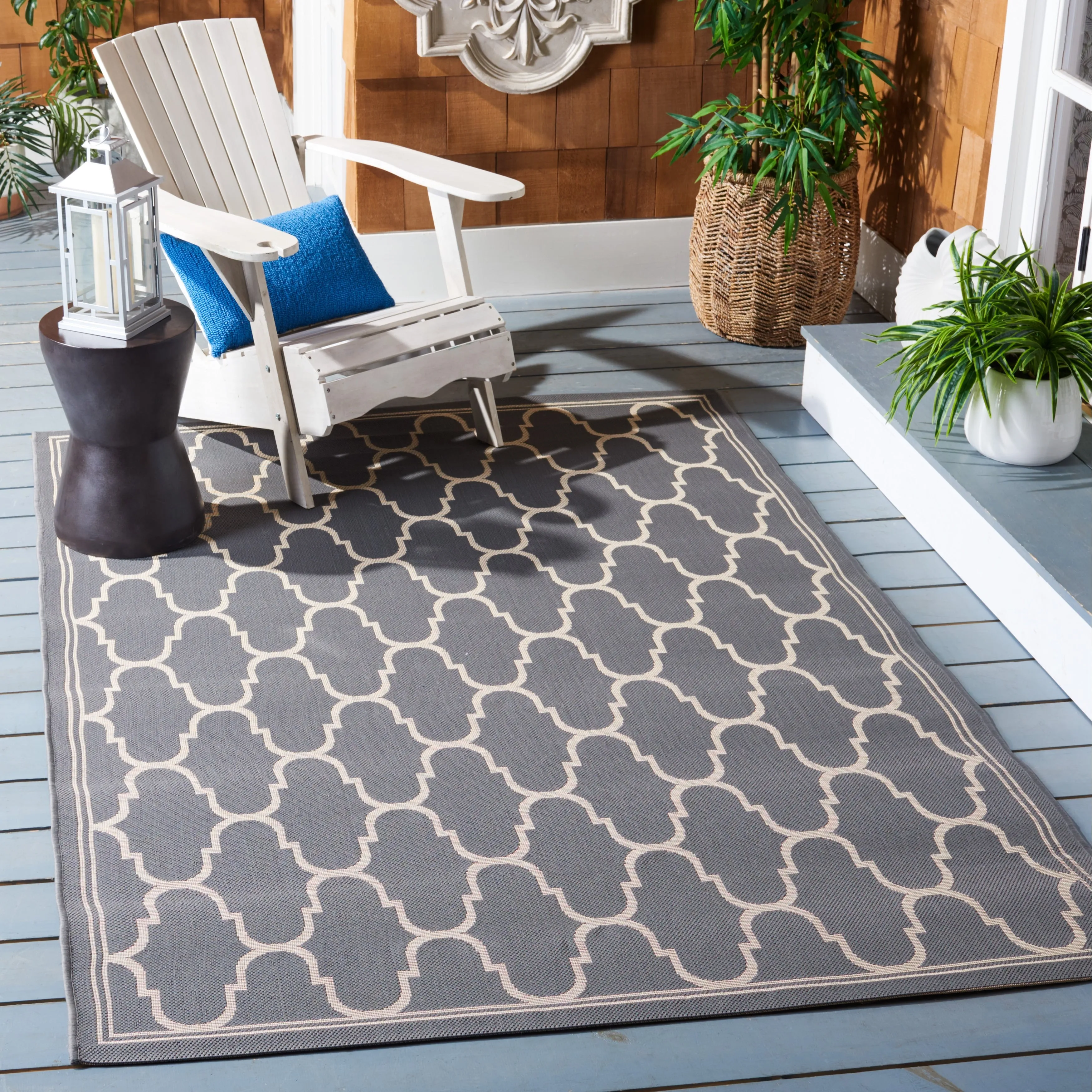 SAFAVIEH Courtyard Lita Waterproof Trellis Backyard Patio Rug