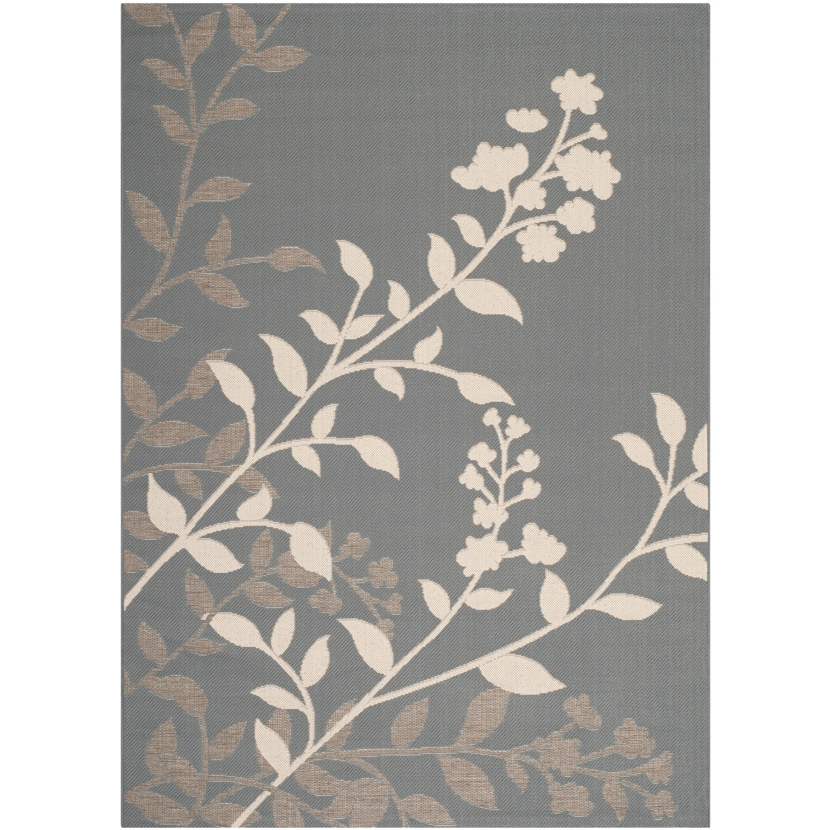 SAFAVIEH Courtyard Luann Botanical Indoor/ Outdoor Waterproof Patio Backyard Rug
