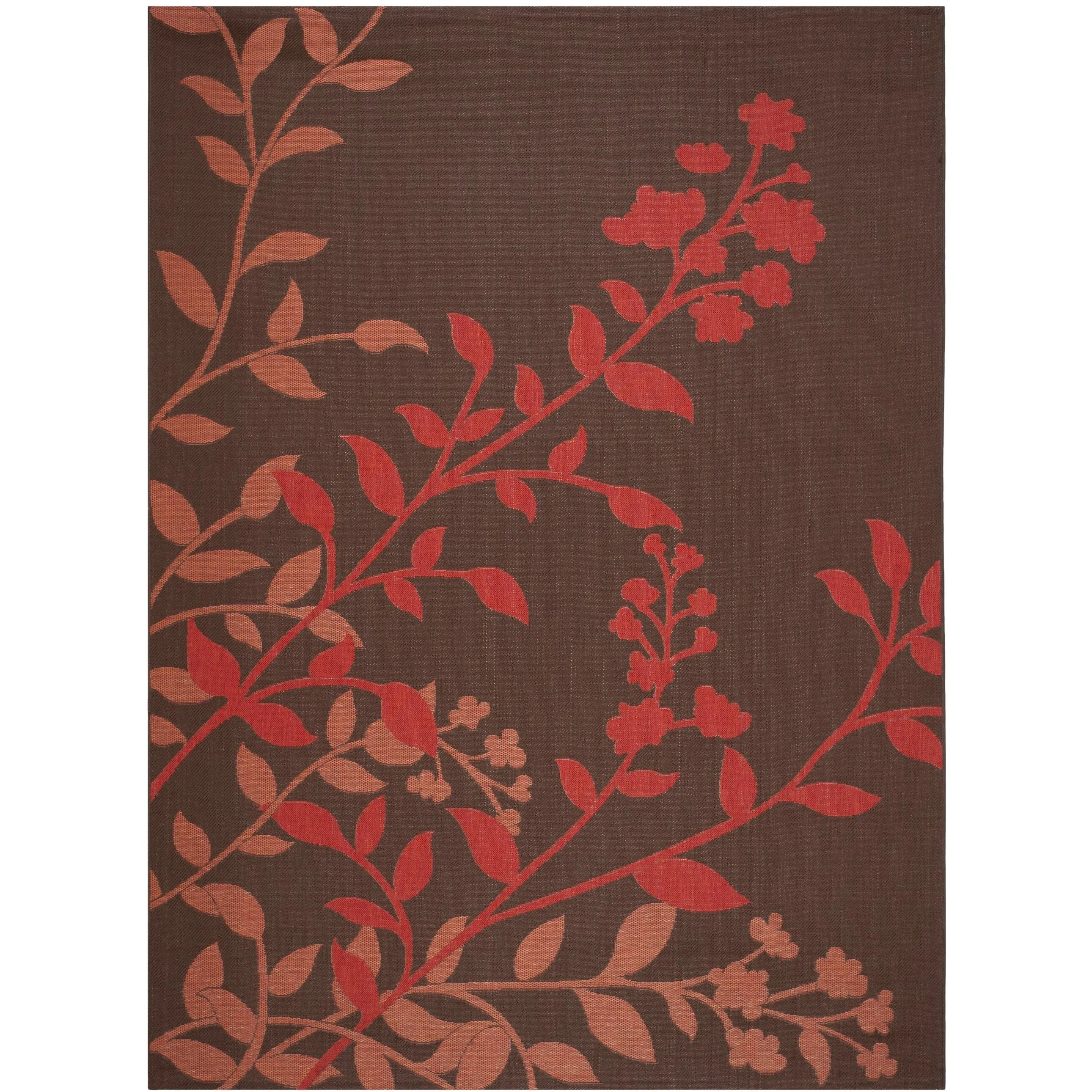 SAFAVIEH Courtyard Luann Botanical Indoor/ Outdoor Waterproof Patio Backyard Rug
