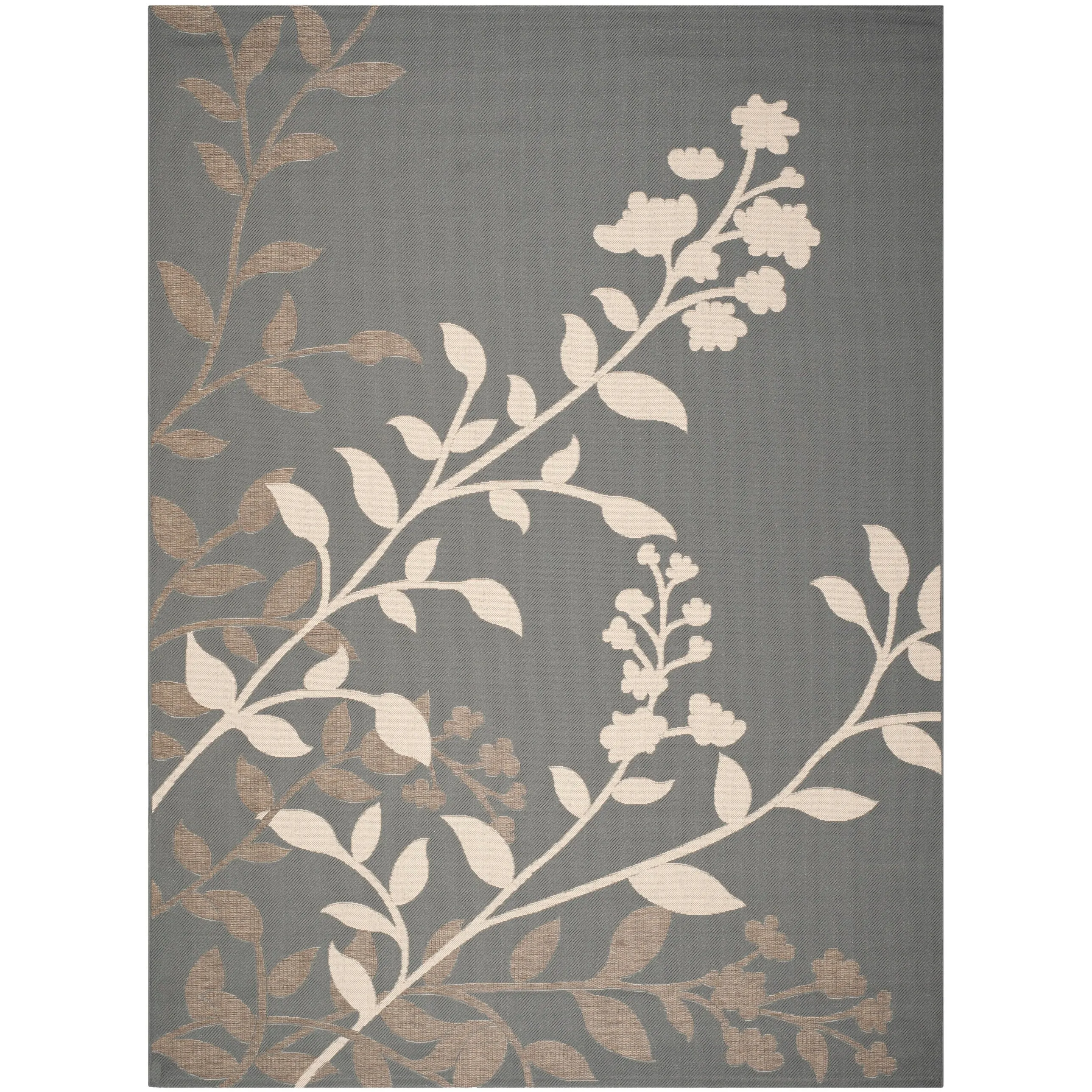 SAFAVIEH Courtyard Luann Botanical Indoor/ Outdoor Waterproof Patio Backyard Rug