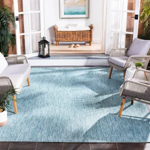 SAFAVIEH Courtyard Marolyn Indoor/Outdoor Waterproof Patio Rug - Aqua/Aqua - 8' x 11'