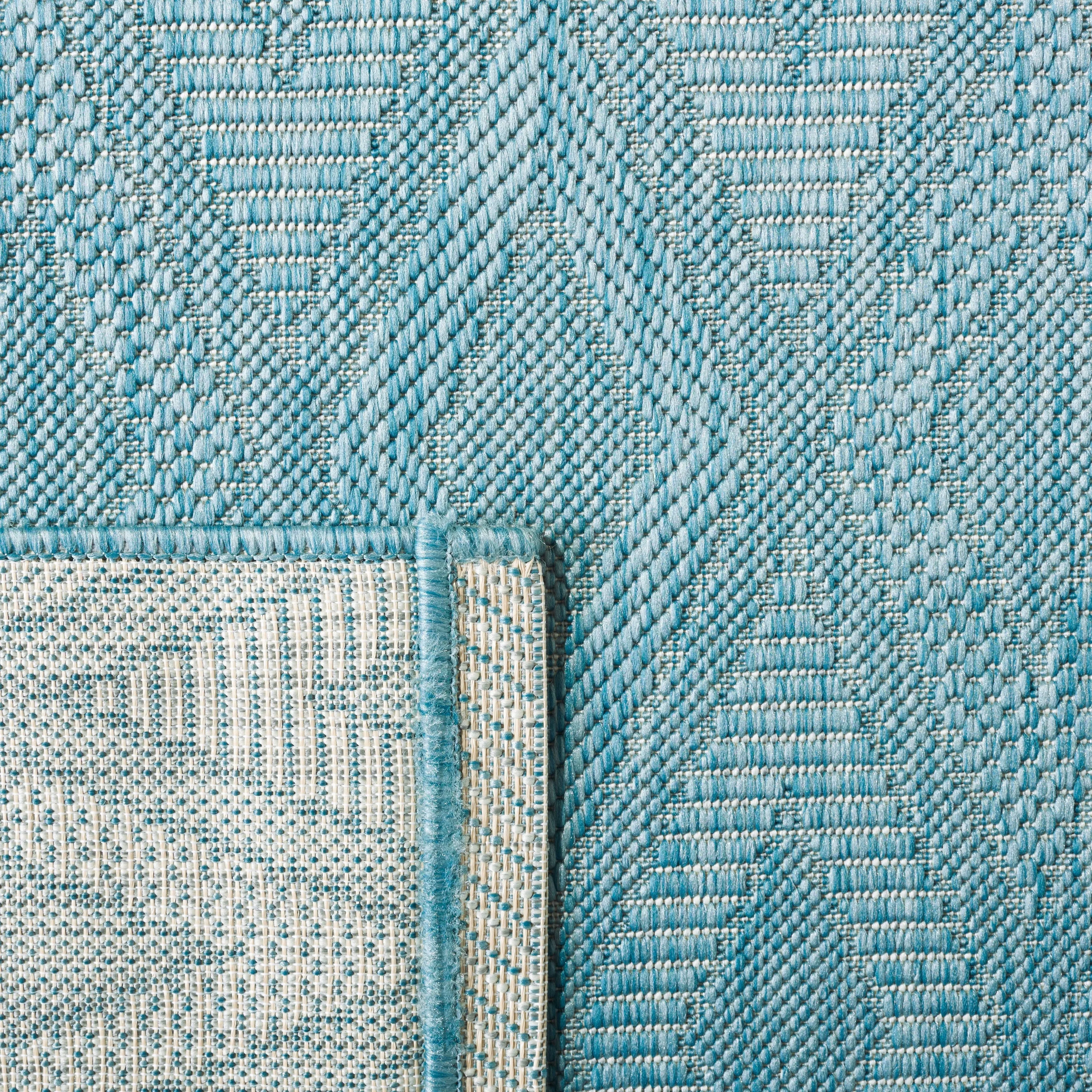 SAFAVIEH Courtyard Marolyn Indoor/Outdoor Waterproof Patio Rug - Aqua/Aqua - 8' x 11'