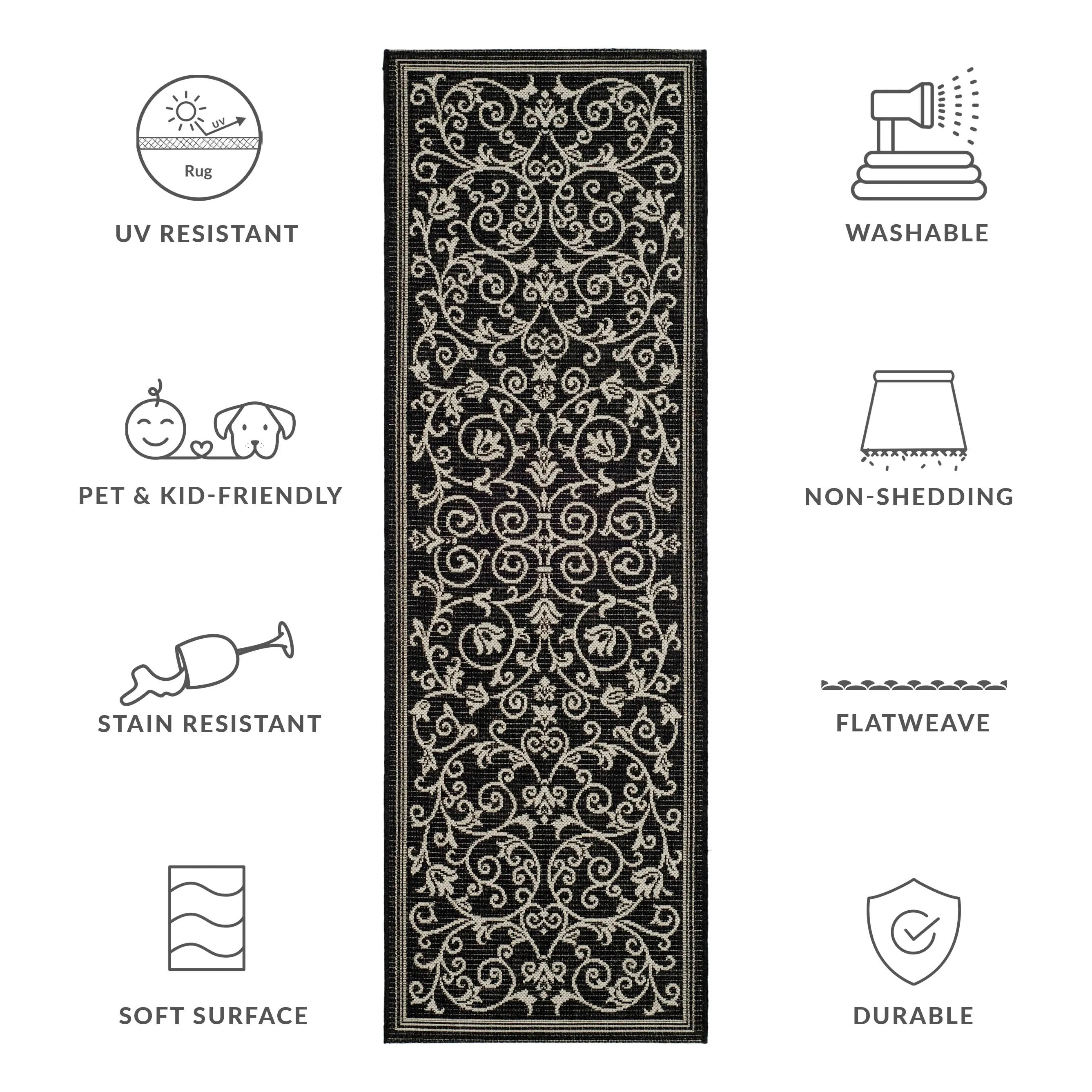 SAFAVIEH Courtyard Miljeta Indoor/ Outdoor Waterproof Patio Backyard Rug
