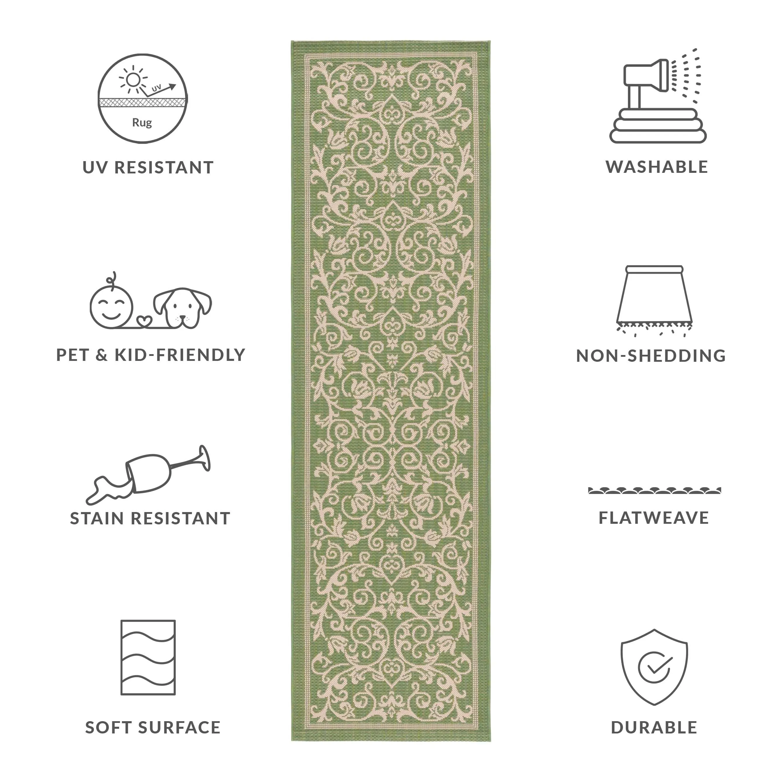 SAFAVIEH Courtyard Miljeta Indoor/ Outdoor Waterproof Patio Backyard Rug