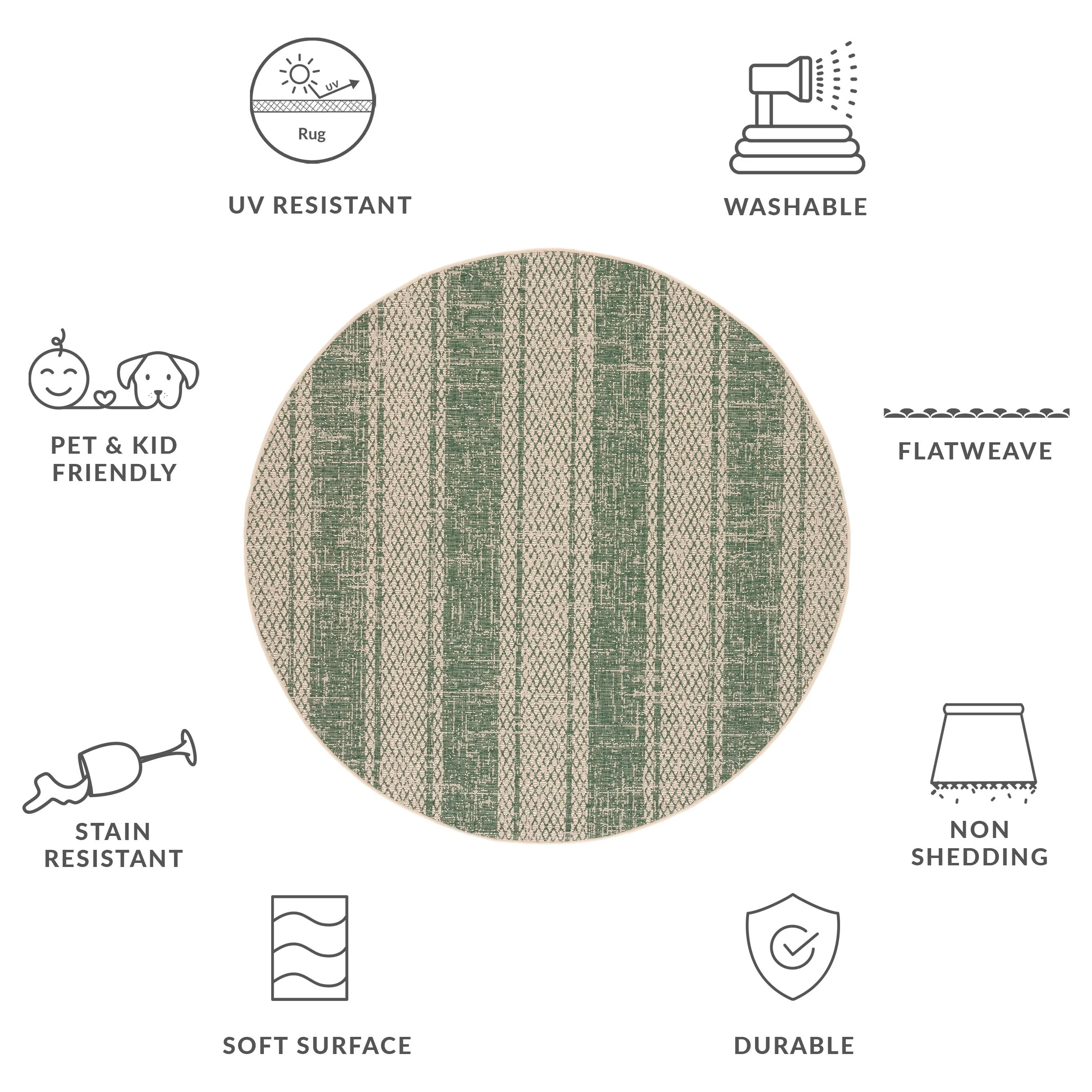 SAFAVIEH Courtyard Nadya Indoor/ Outdoor Waterproof Patio Backyard Rug