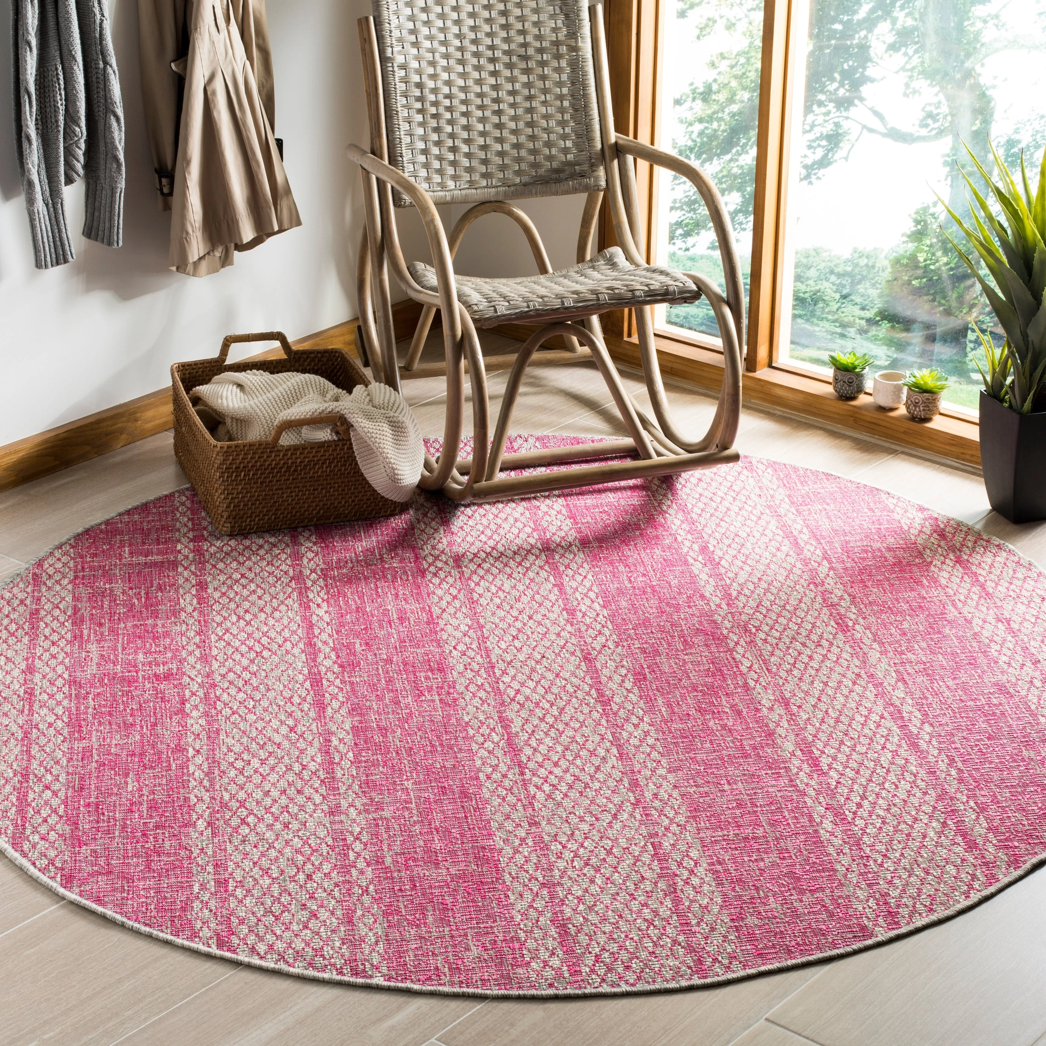 SAFAVIEH Courtyard Nanci Stripe Indoor/ Outdoor Waterproof Patio Backyard Rug