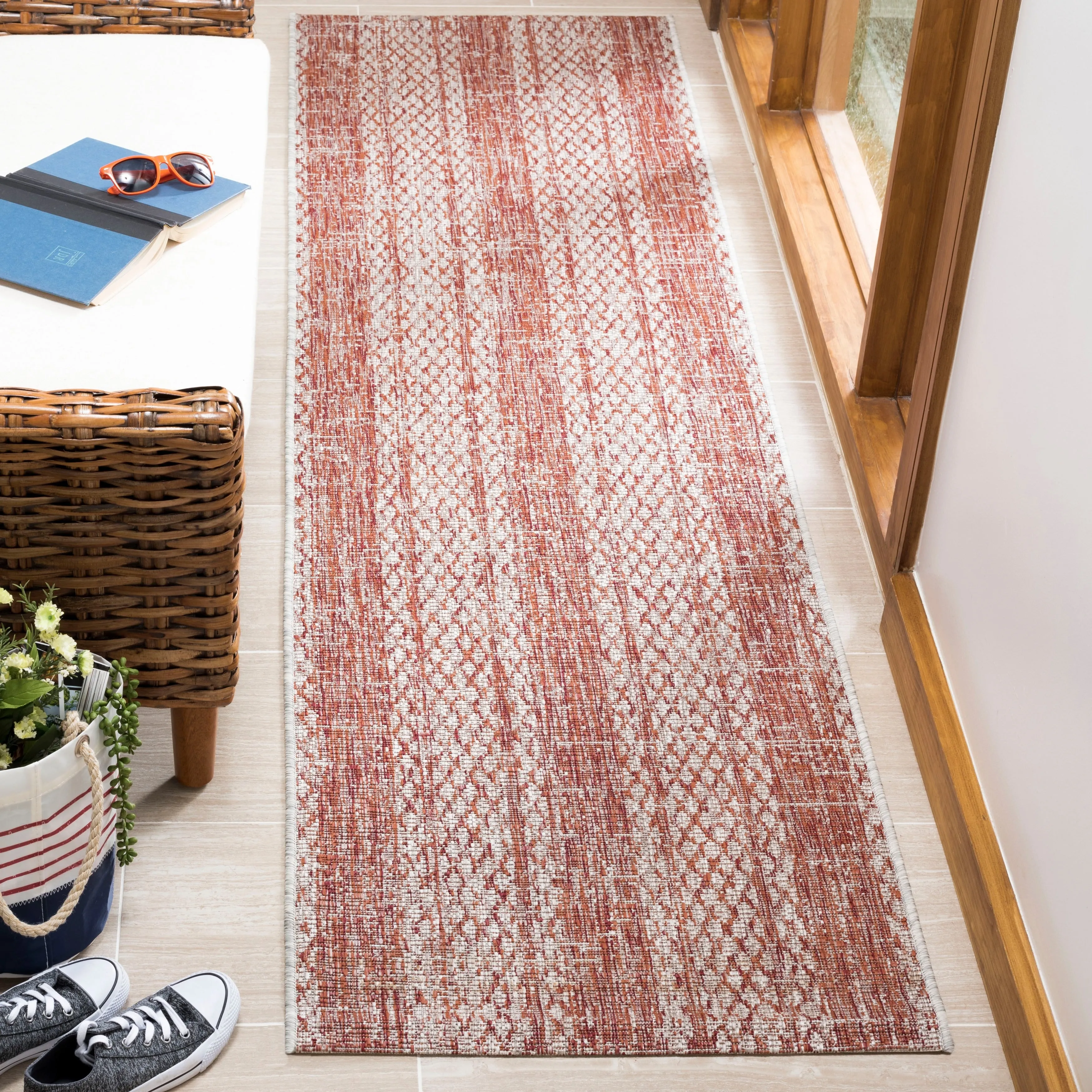 SAFAVIEH Courtyard Nanci Stripe Indoor/ Outdoor Waterproof Patio Backyard Rug