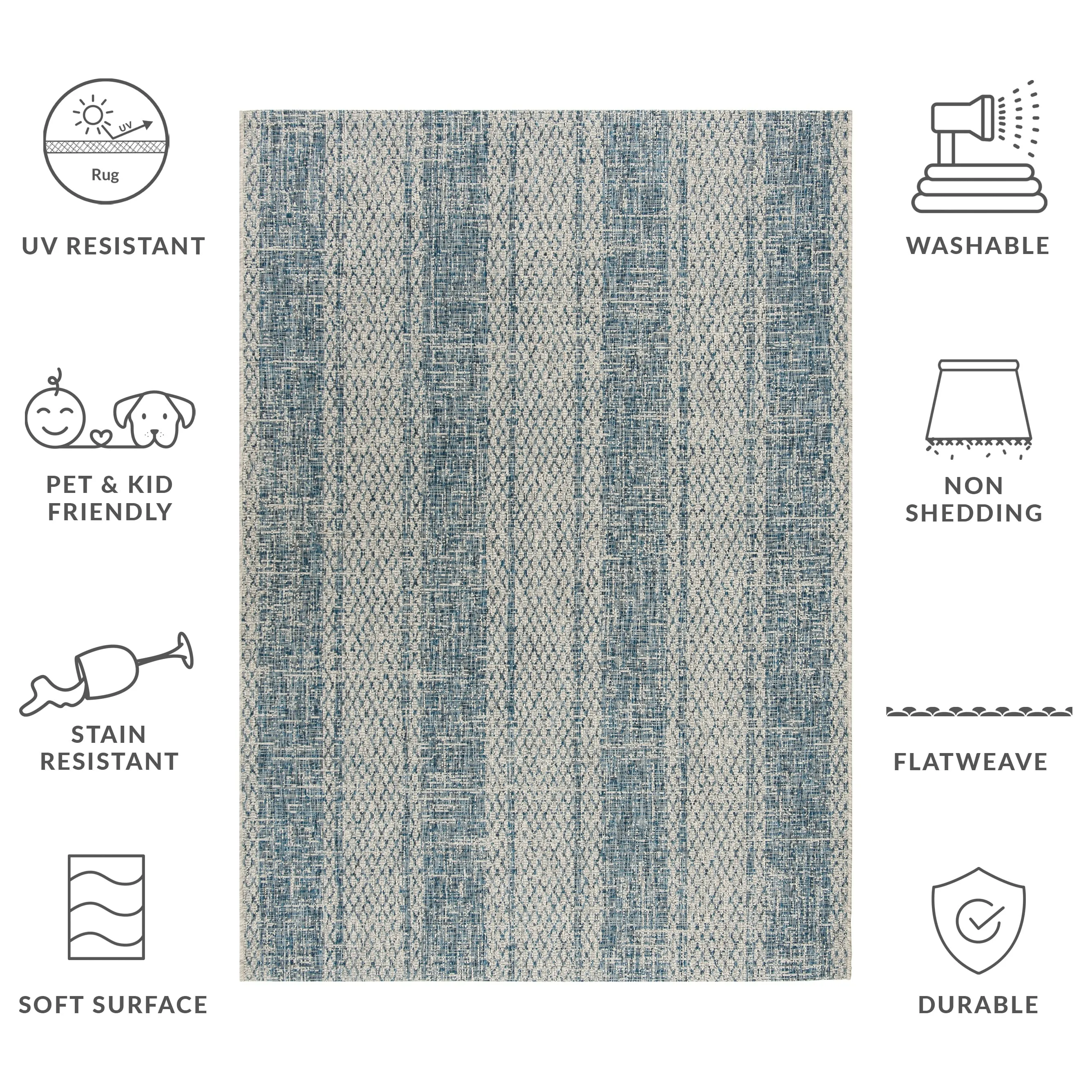 SAFAVIEH Courtyard Nanci Stripe Indoor/ Outdoor Waterproof Patio Backyard Rug