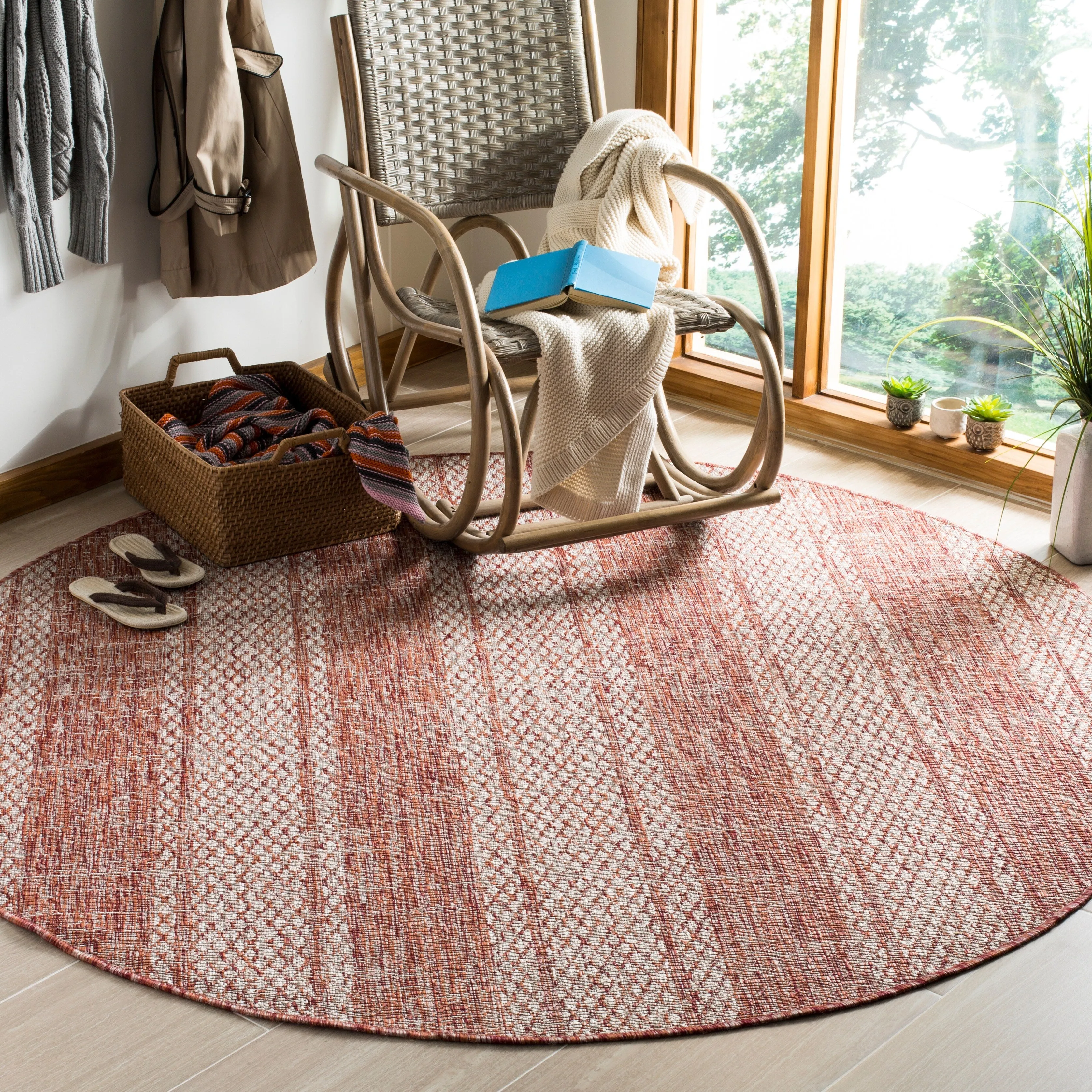 SAFAVIEH Courtyard Nanci Stripe Indoor/ Outdoor Waterproof Patio Backyard Rug