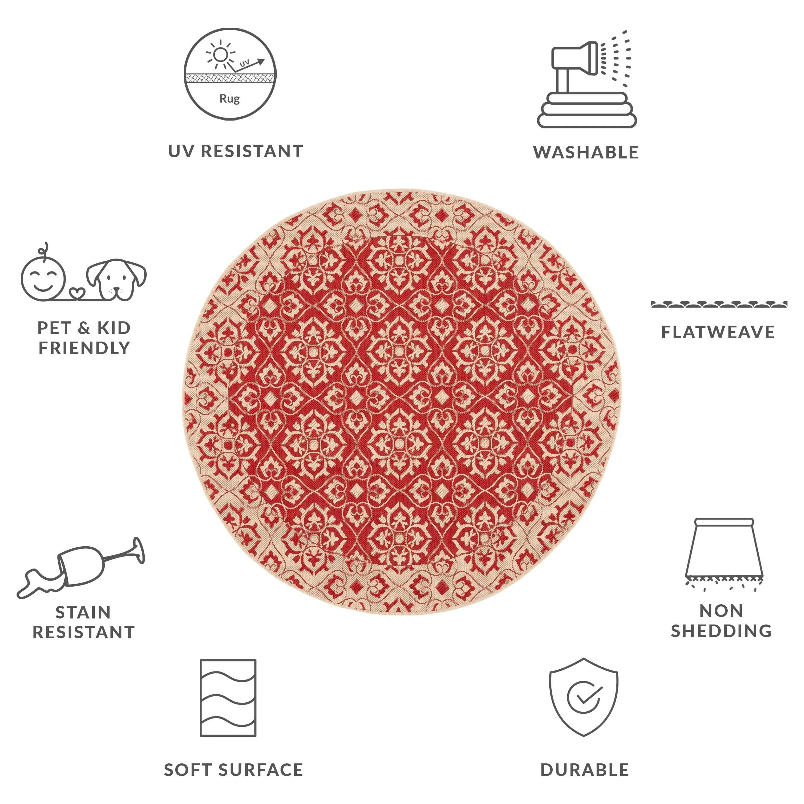 SAFAVIEH Courtyard Nejka Indoor/ Outdoor Waterproof Patio Backyard Rug