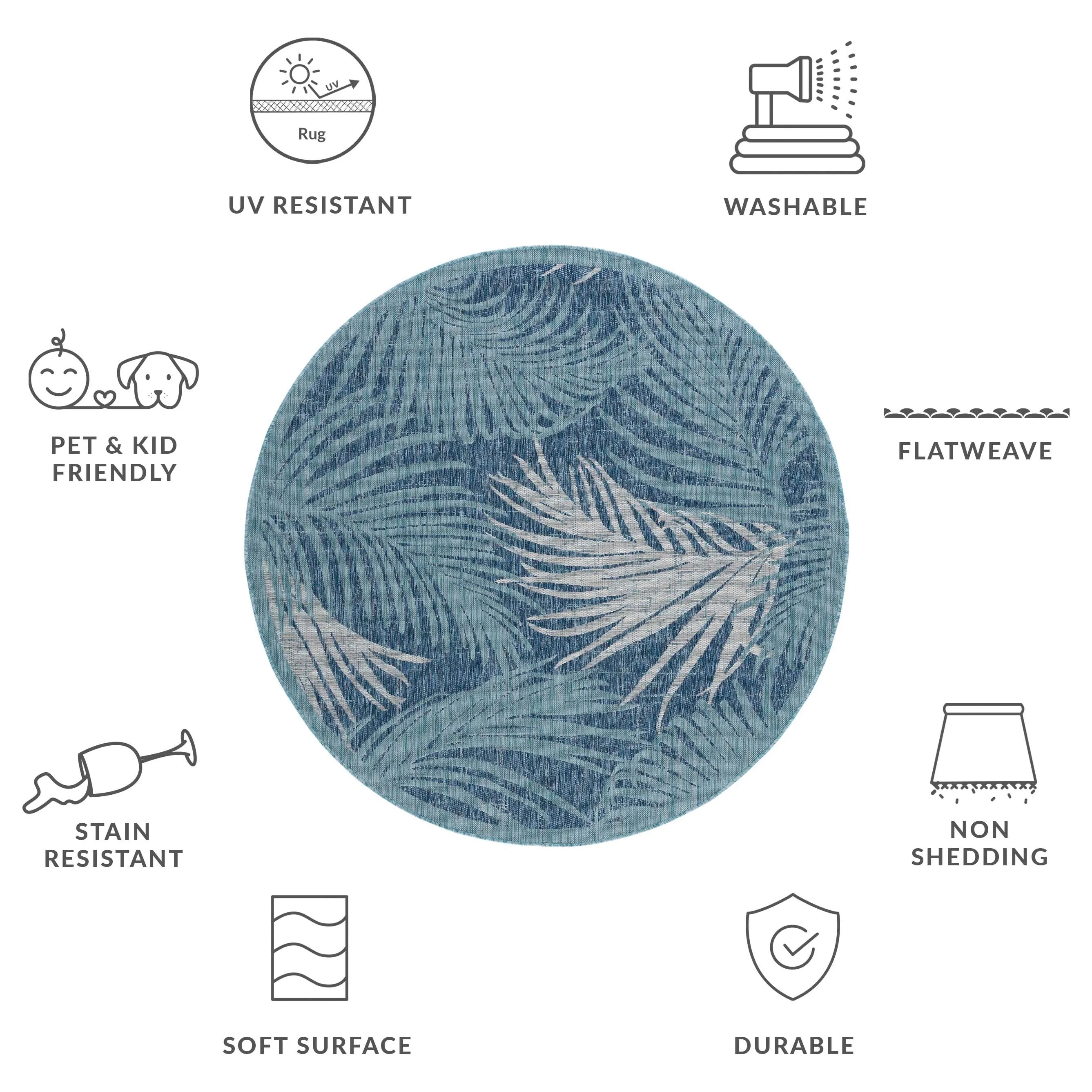 SAFAVIEH Courtyard Nott Tropical Indoor/ Outdoor Waterproof Patio Backyard Rug