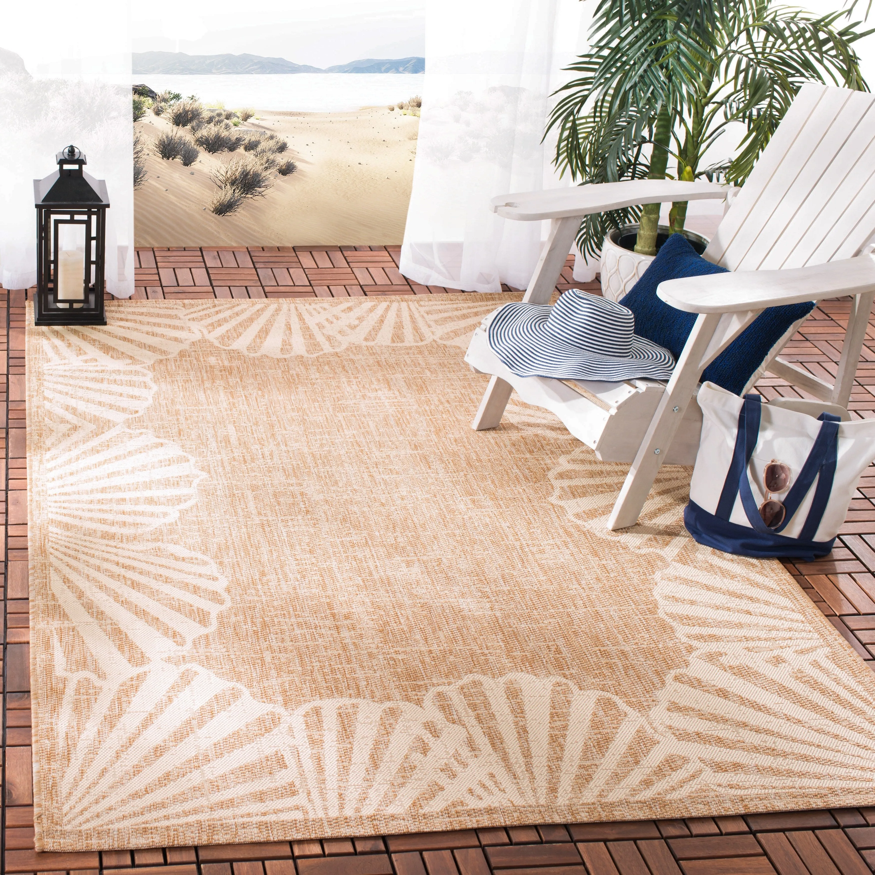 SAFAVIEH Courtyard Pusa Indoor/ Outdoor Waterproof Patio Backyard Rug